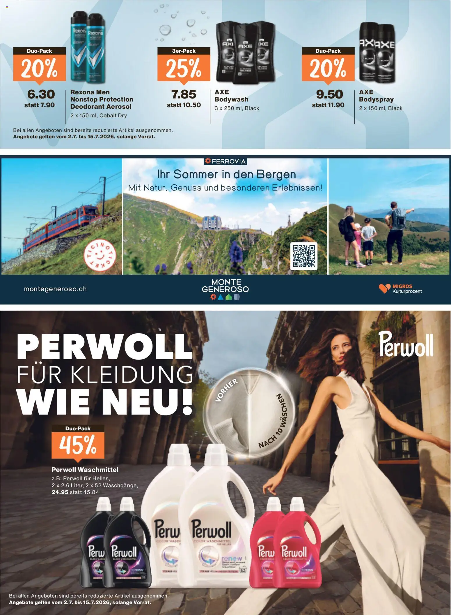Migros aktionen Magazin – gültig ab 01.07.2026 | Seite: 62 | Produkte: Deodorant, Waschmittel