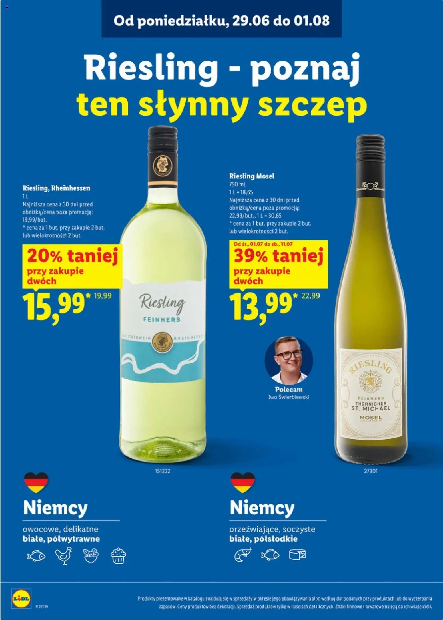 Lidl Katalog karta win od 29.06.2026 | Strona: 15 | Produkty: Riesling