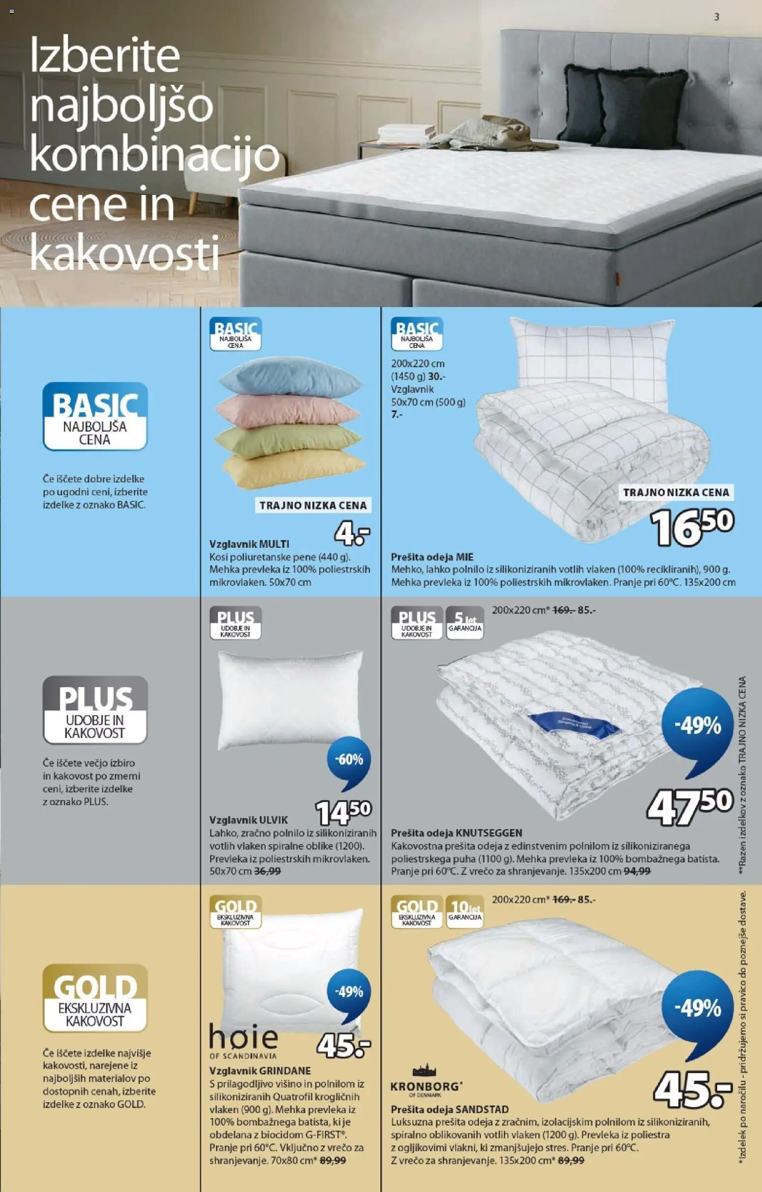 Novi JYSK katalog ponudbe – veljaven od 30.09.2026 | Stran: 3 | Izdelki: Prešita odeja, Vzglavnik, Prevleka, Odeja