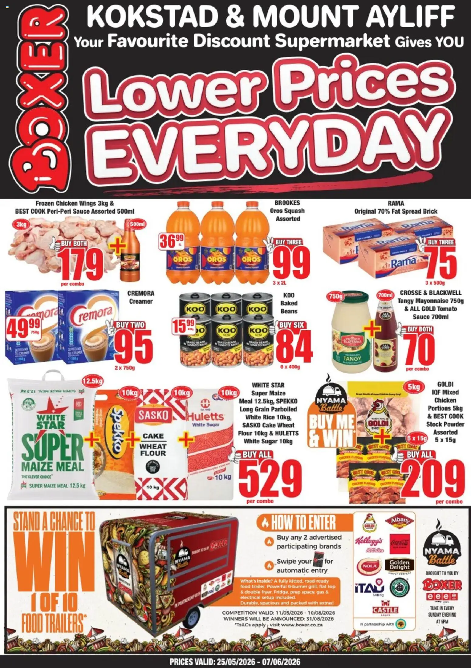 New Boxer catalogue – valid from 25.05.2026 | Page: 1 | Products: Flour, Powder, Fat spread, Mayonnaise