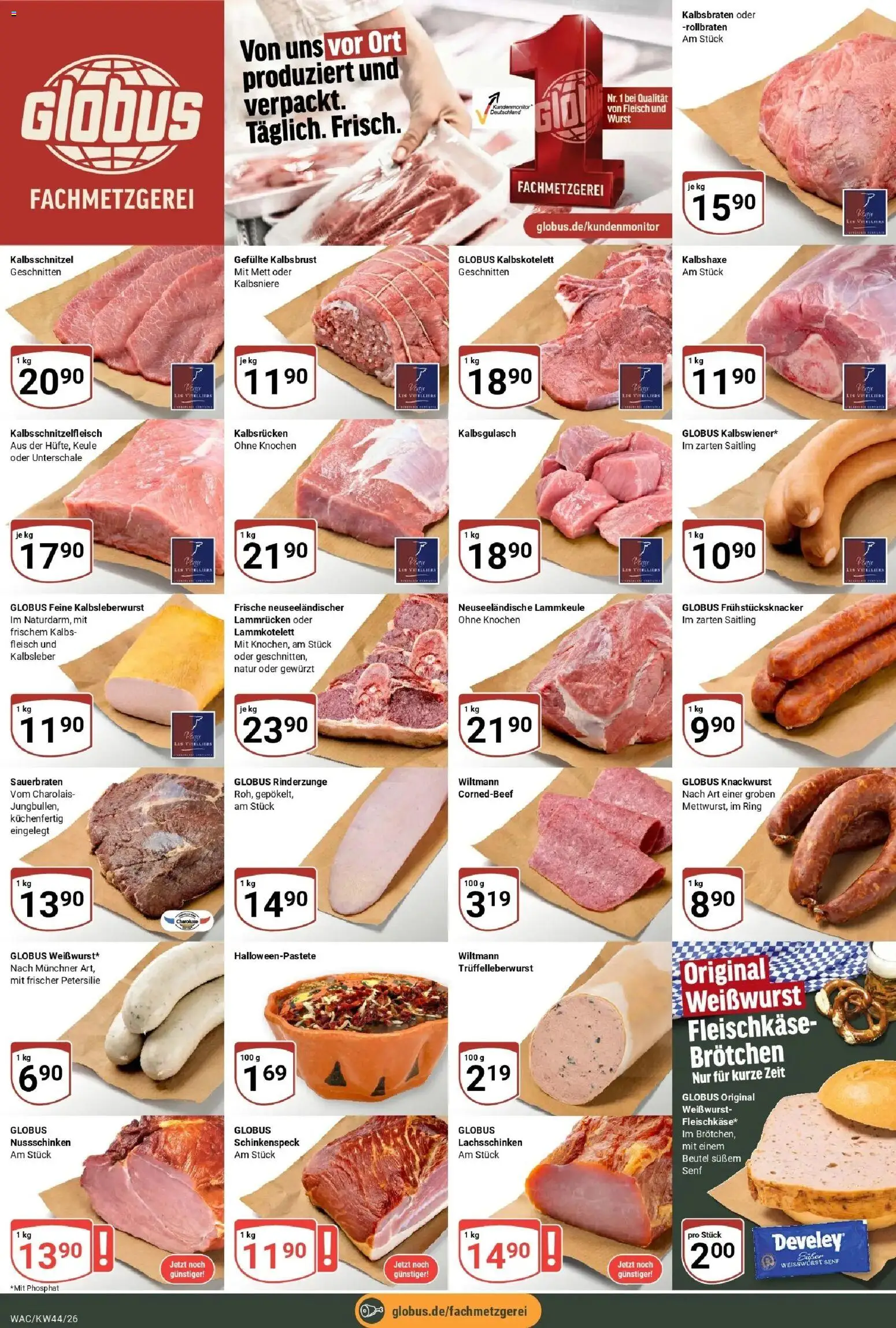 Globus Prospekt Markkleeberg – gültig ab 26.10.2026 | Seite: 6 | Produkte: Lammkeule, Weißwurst, Kalbsleber, Fleisch