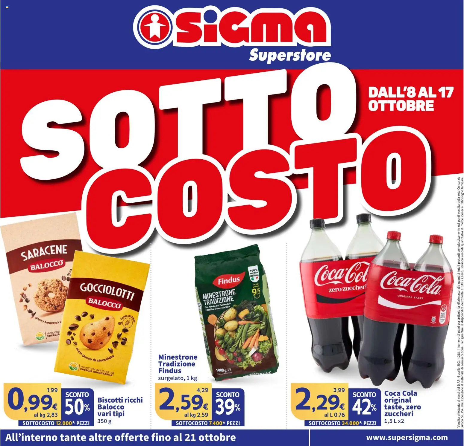 Volantino SIGMA del 08/10/2026 | Pagina: 1 | Prodotti: Minestrone, Cioccolato, Patate, Basilico