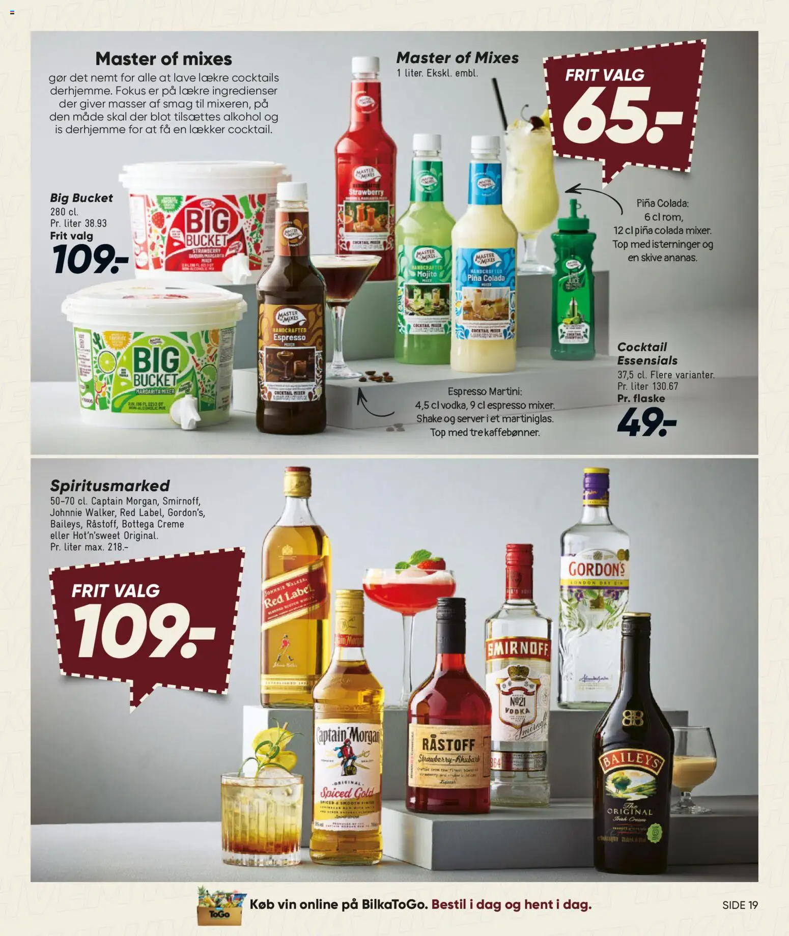 Bilka tilbudsavis – gyldig fra 30/10/2026 | Side: 19 | Produkter: Baileys, Vodka, Is, Mixer