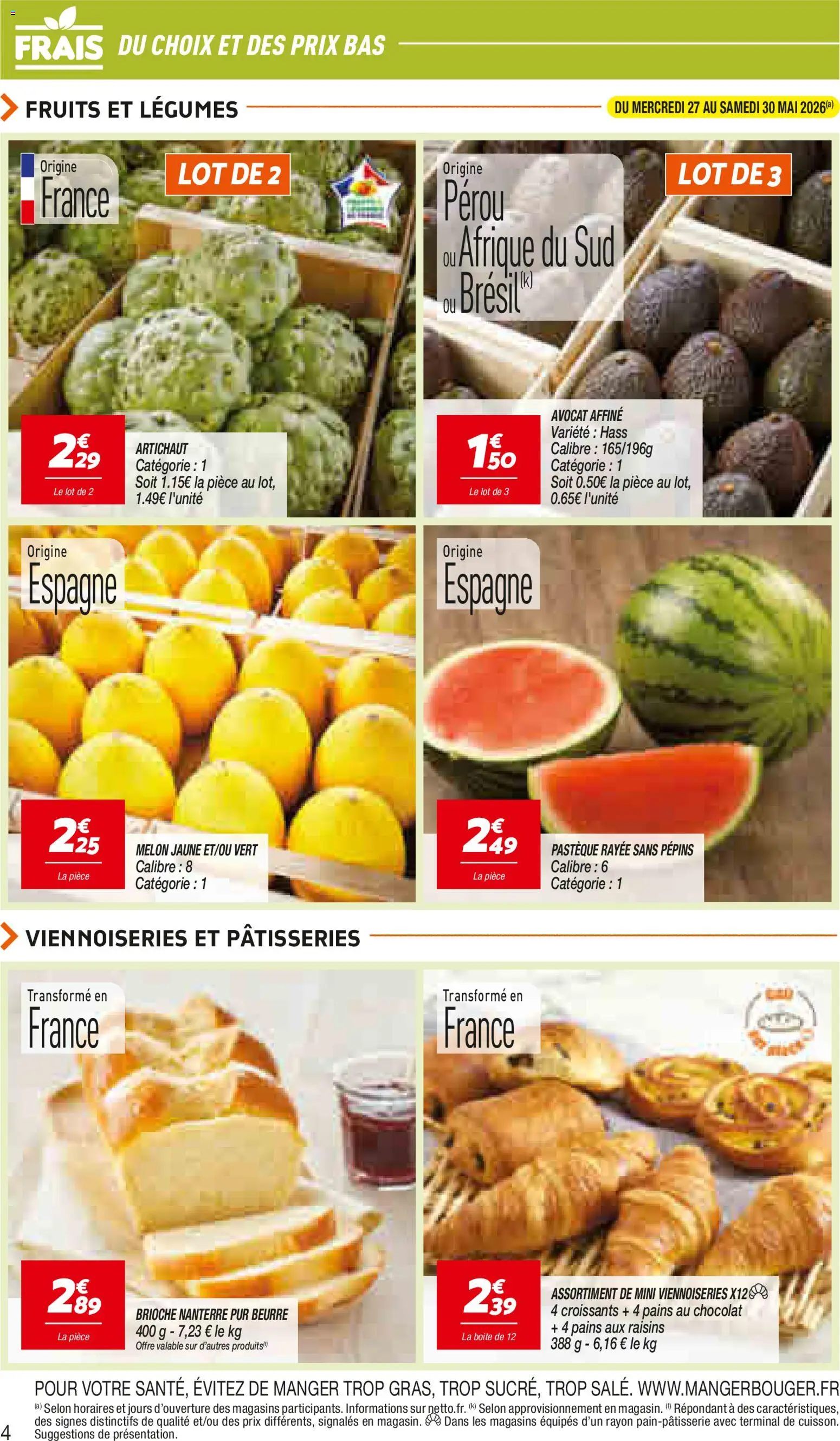 {H1} | Page: 4 | Produits: Avocat, Melon, Artichaut, Viennoiseries