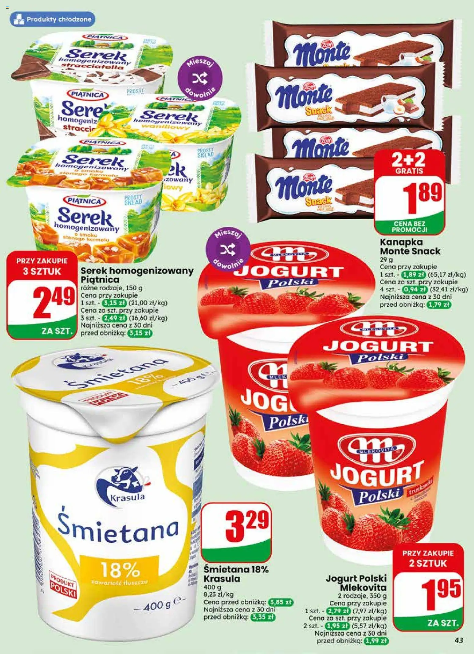 Dino gazetka od 13.05.2026 | Strona: 43 | Produkty: Serek homogenizowany, Serek, Jogurt, Śmietana