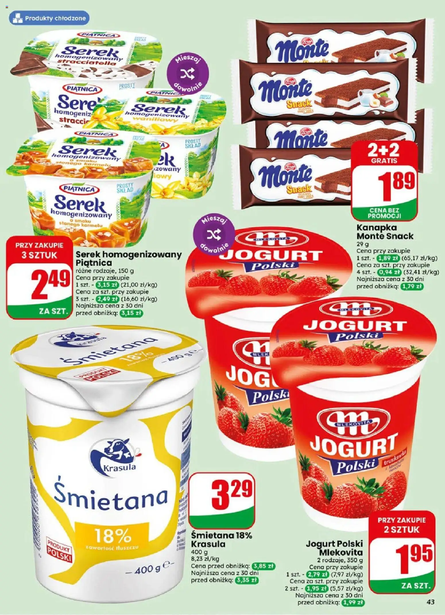 Dino gazetka od 13.05.2026 | Strona: 43 | Produkty: Serek homogenizowany, Serek, Jogurt, Śmietana