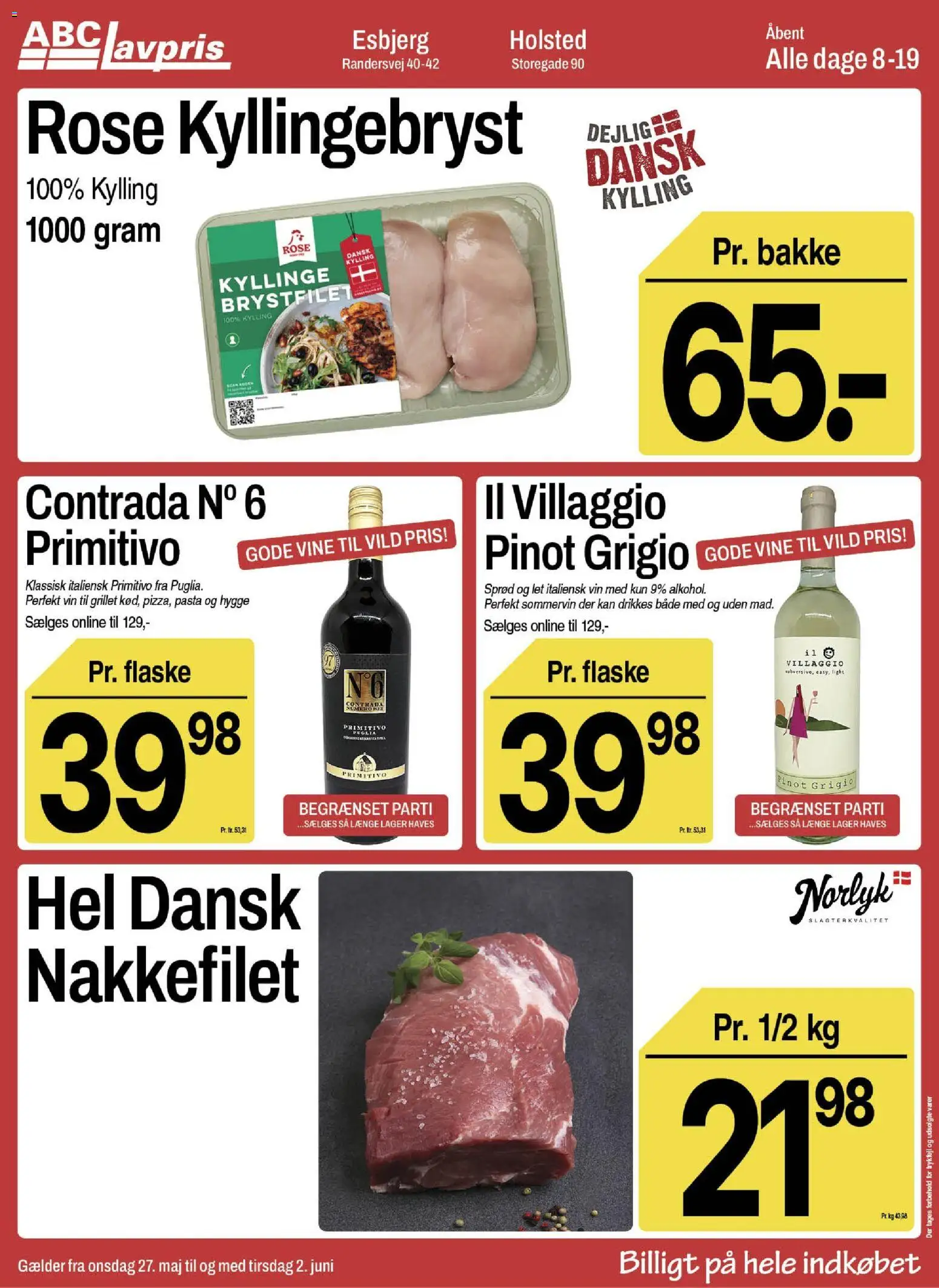 Abc Lavpris tilbudsavis – gyldig fra 27.05.2026 | Side: 8 | Produkter: Vin, Pasta, Nakkefilet