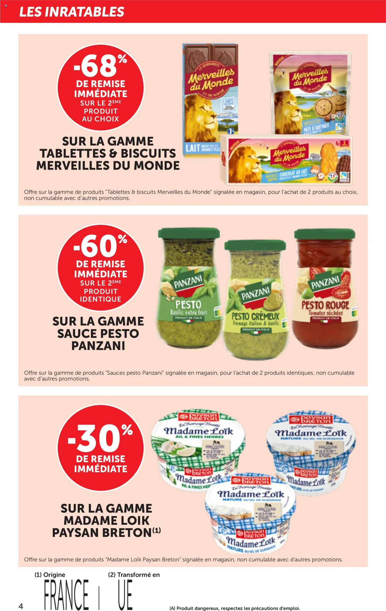 {H1} | Page: 4 | Produits: Ail, Pâte à tartiner, Fromage, Chocolat