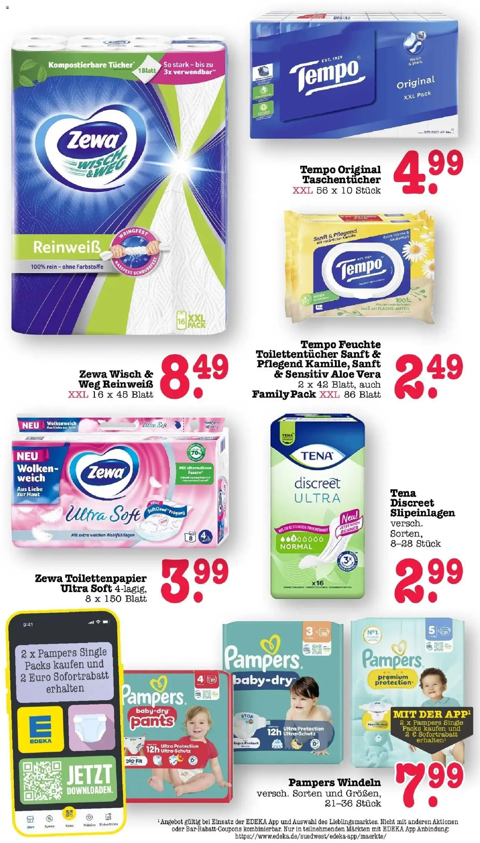 Edeka Prospekt Offenbach (ab 31.08.2026) » Angebote Online | Seite: 56 | Produkte: Top, Taschentücher, Pampers, Toilettenpapier