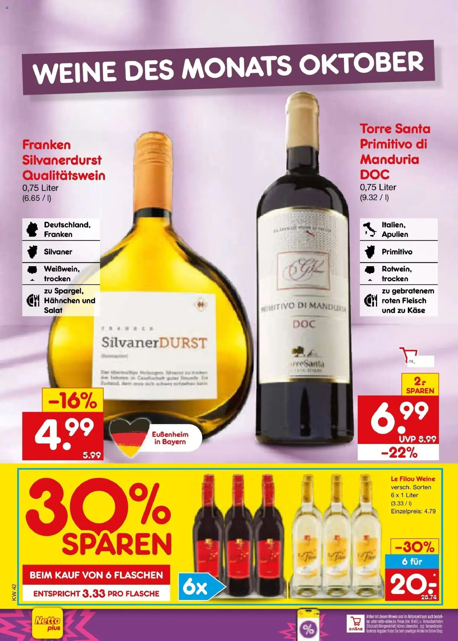 Netto Marken-Discount Prospekt Bad Friedrichshall (ab 12.10.2026) » Angebote | Seite: 26 | Produkte: Hahnchen, Le filou, Fleisch, Salat