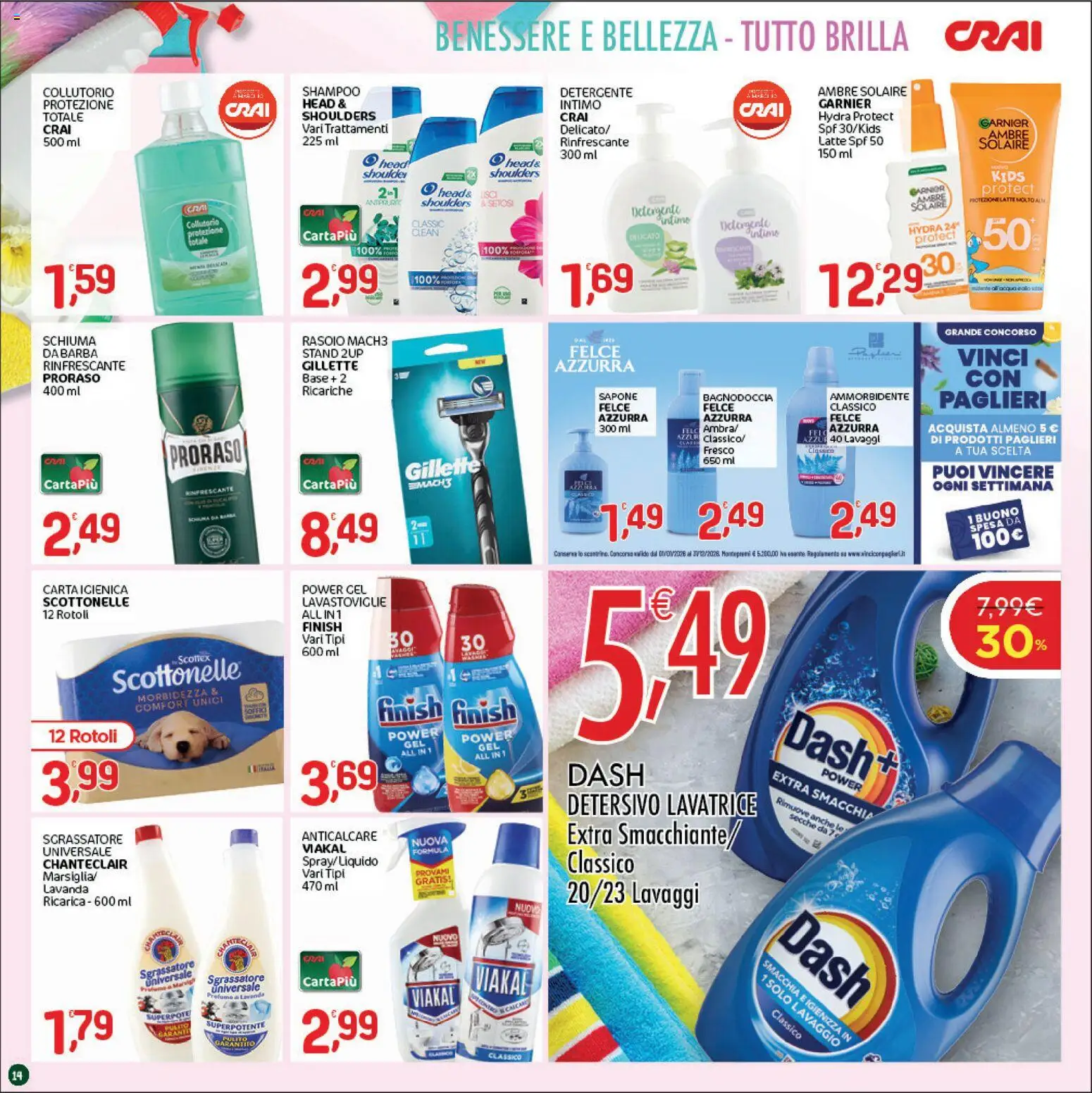 Volantino CRAI del 28.05.2026 | Pagina: 14 | Prodotti: Shampoo, Carta igienica, Anticalcare, Lavanda