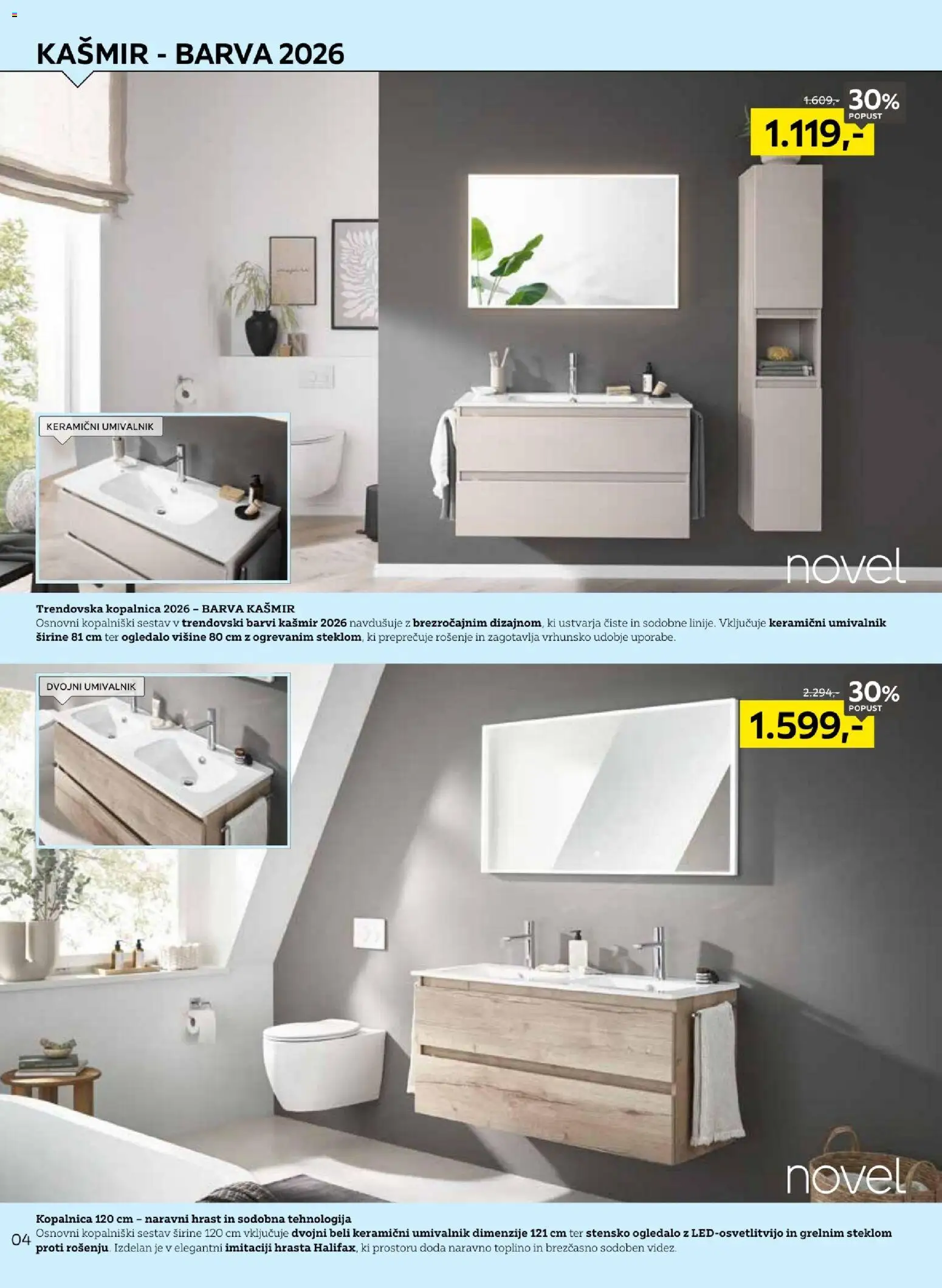 Novi XXXL Lesnina katalog ponudbe – veljaven od 18.08.2026 | Stran: 4 | Izdelki: Ogledalo, Umivalnik, Barva
