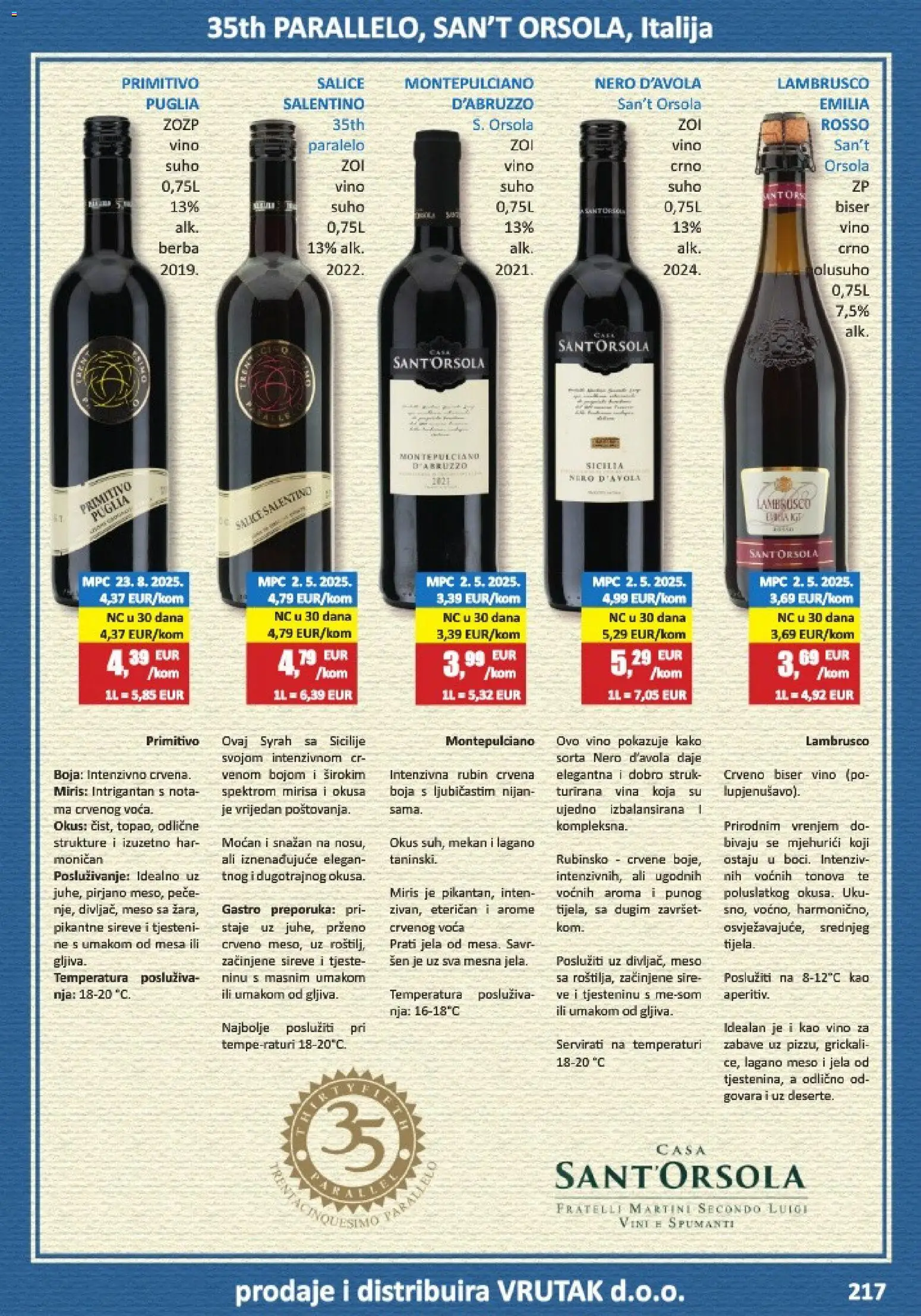 Vrutak katalog | vrijedi od 01.11.2025 | Stranica: 217 | Proizvodi: Martini, Meso, Vino, Lambrusco