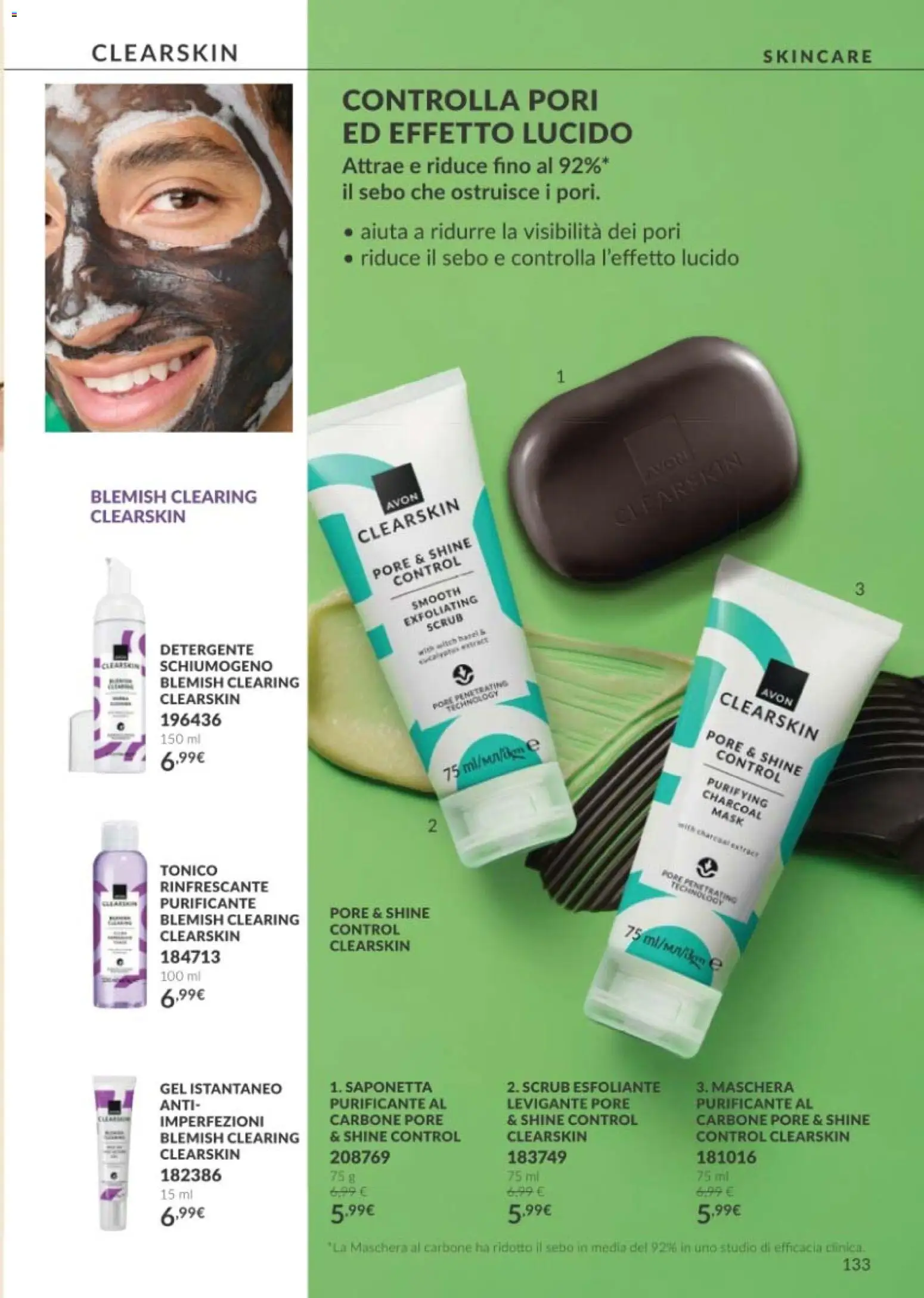 Volantino Avon del 01/10/2026 | Pagina: 133 | Prodotti: Maschera, Detergente, Saponetta, Tonico