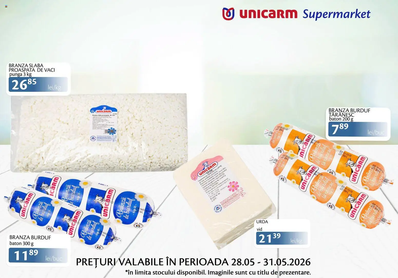 Noul catalog Unicarm – valabil de la 28.05.2026 | Pagină: 4 | Produse: Pungă, Masaüstü kılıfı, Brânză