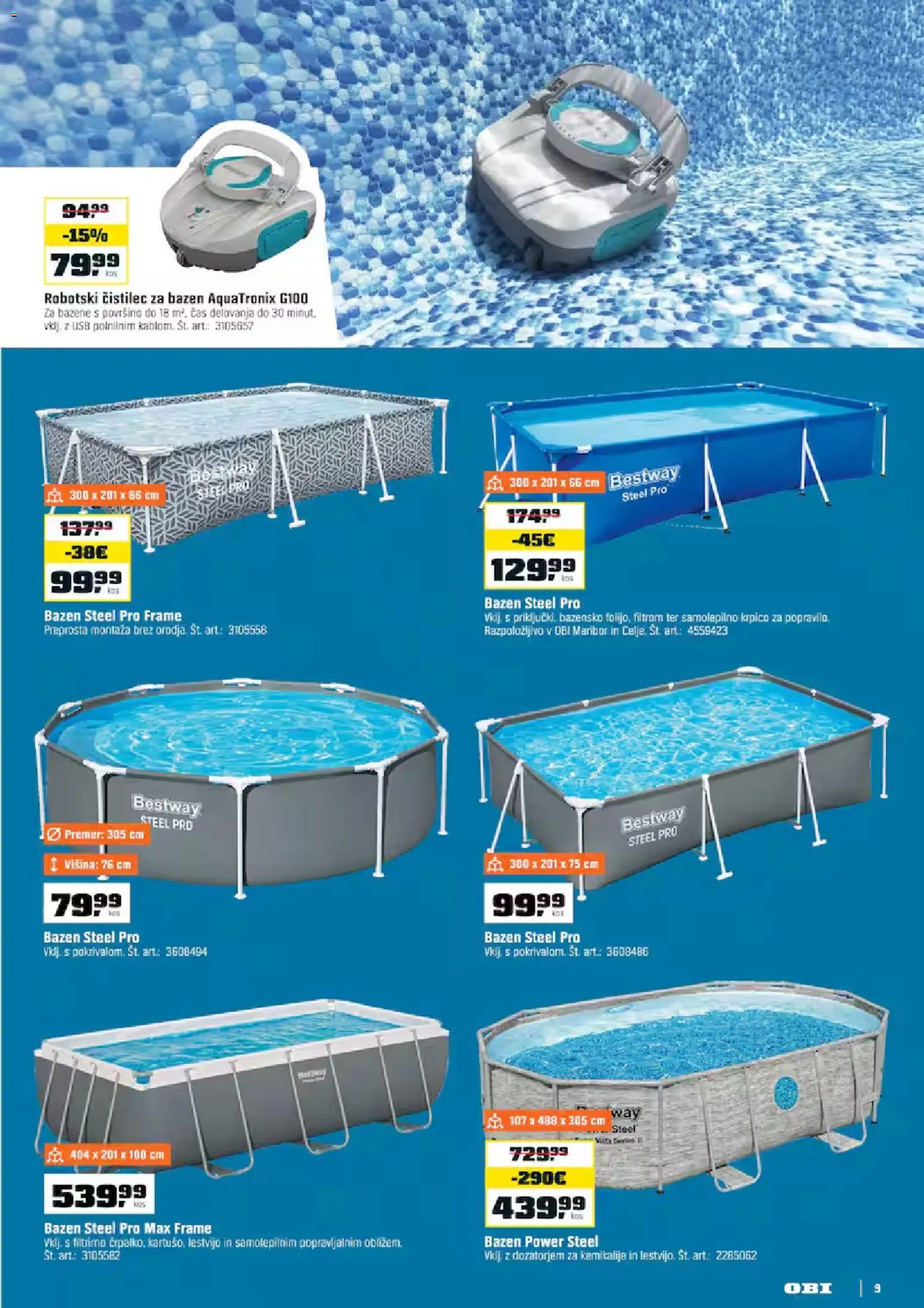 Novi OBI katalog ponudbe – veljaven od 02.07.2026 | Stran: 9 | Izdelki: Bazen, Usb