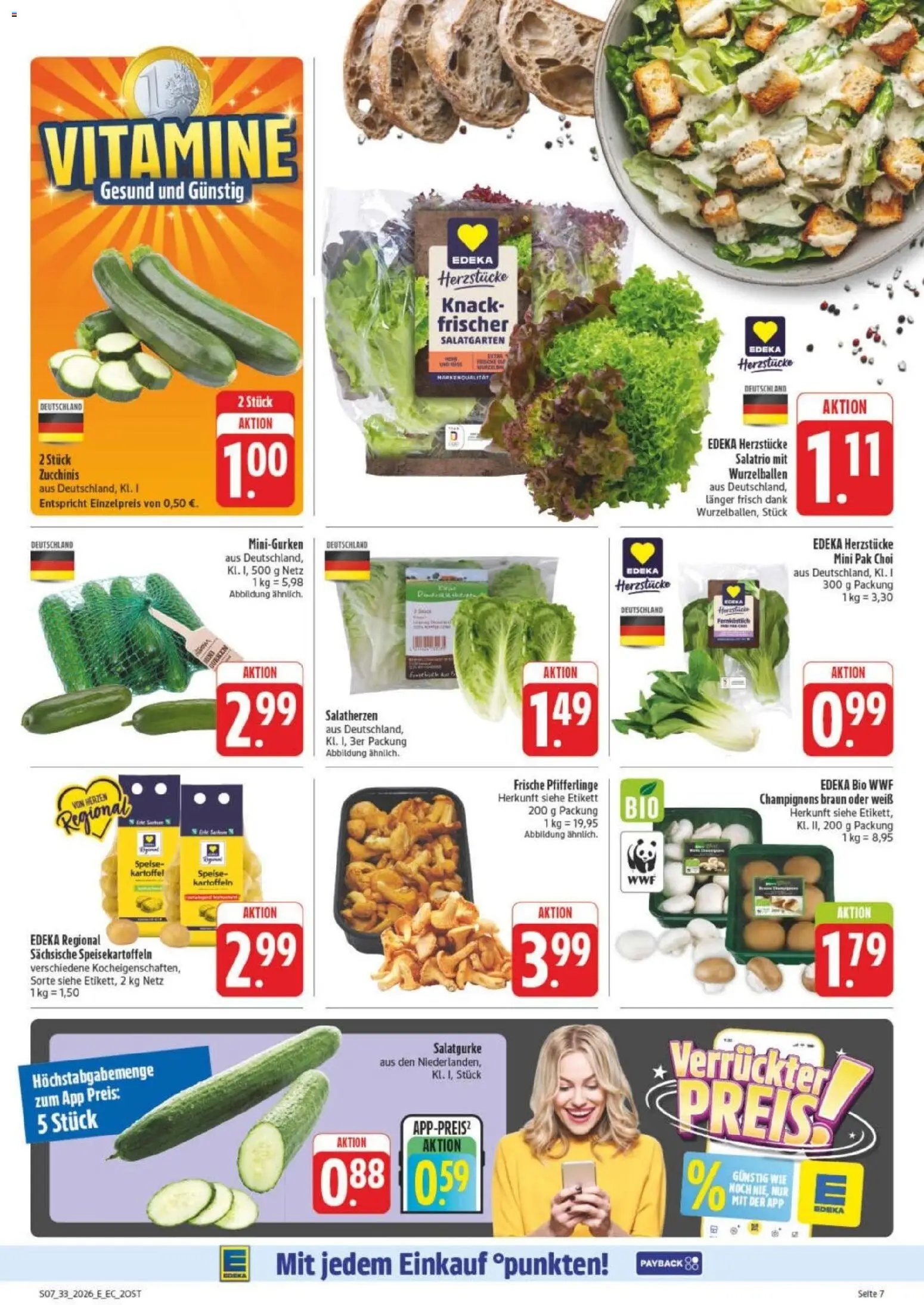 Edeka Prospekt Leipzig – gültig ab 10.08.2026 | Seite: 11 | Produkte: Champignons, Kartoffeln, Pfifferlinge