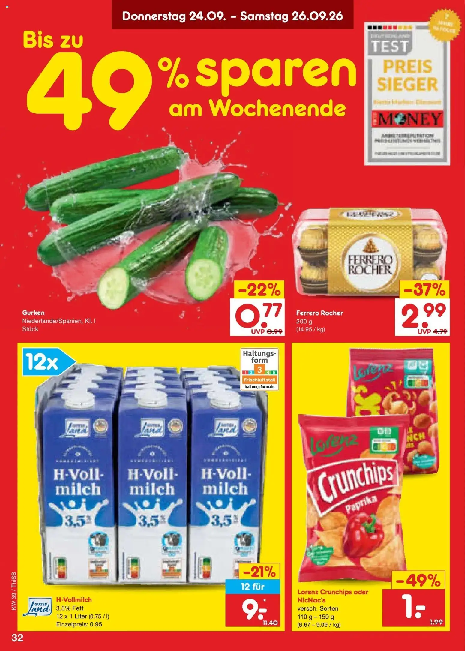 Netto Marken-Discount Prospekt Pirna – gültig ab 21.09.2026 | Seite: 46 | Produkte: Ferrero rocher, Paprika, Lorenz crunchips, Gurken