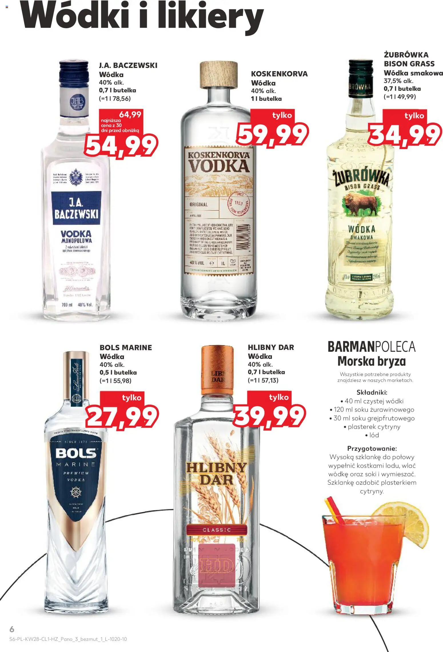 Kaufland Polsko leták - Barek od 09.07.2026 | Strana: 6 | Produkty: Vodka, Zubrowka