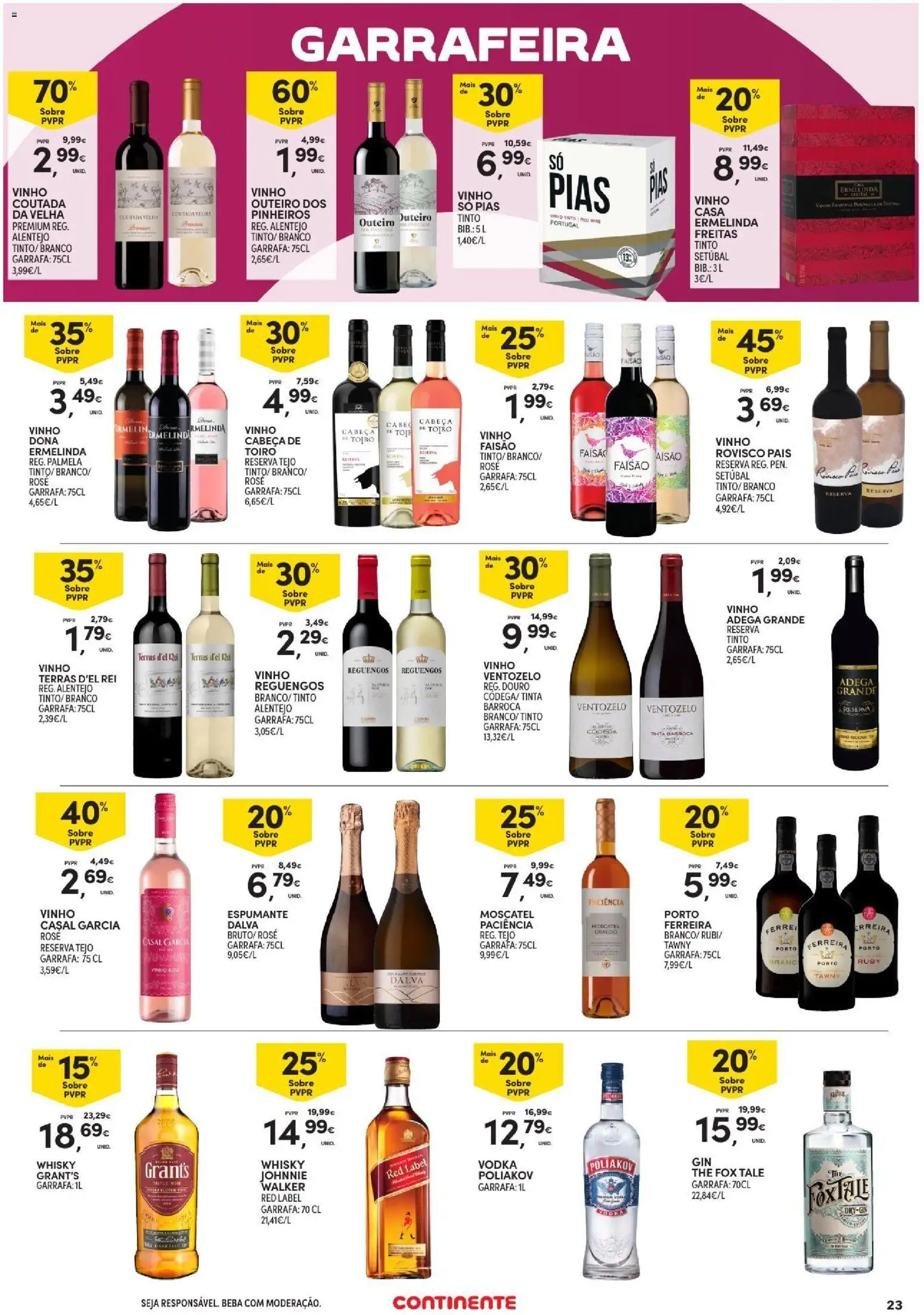 Continente Açores │ válido de 17/09/2026 | Página: 23 | Produtos: Whisky, Tinta, Vinho, Vodka
