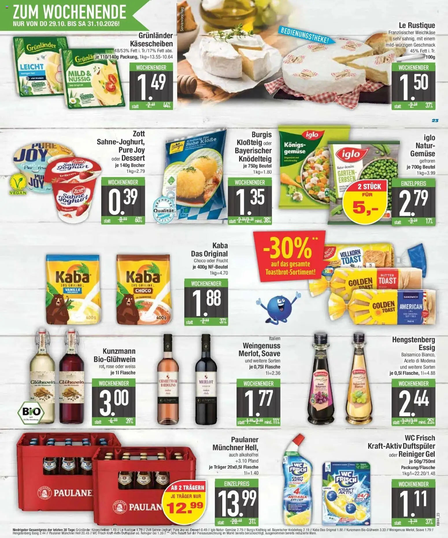 E center Prospekt Ottobrunn (ab 26.10.2026) zum Blättern | Seite: 25 | Produkte: Toast, Balsamico, Grunlander, Erbsen