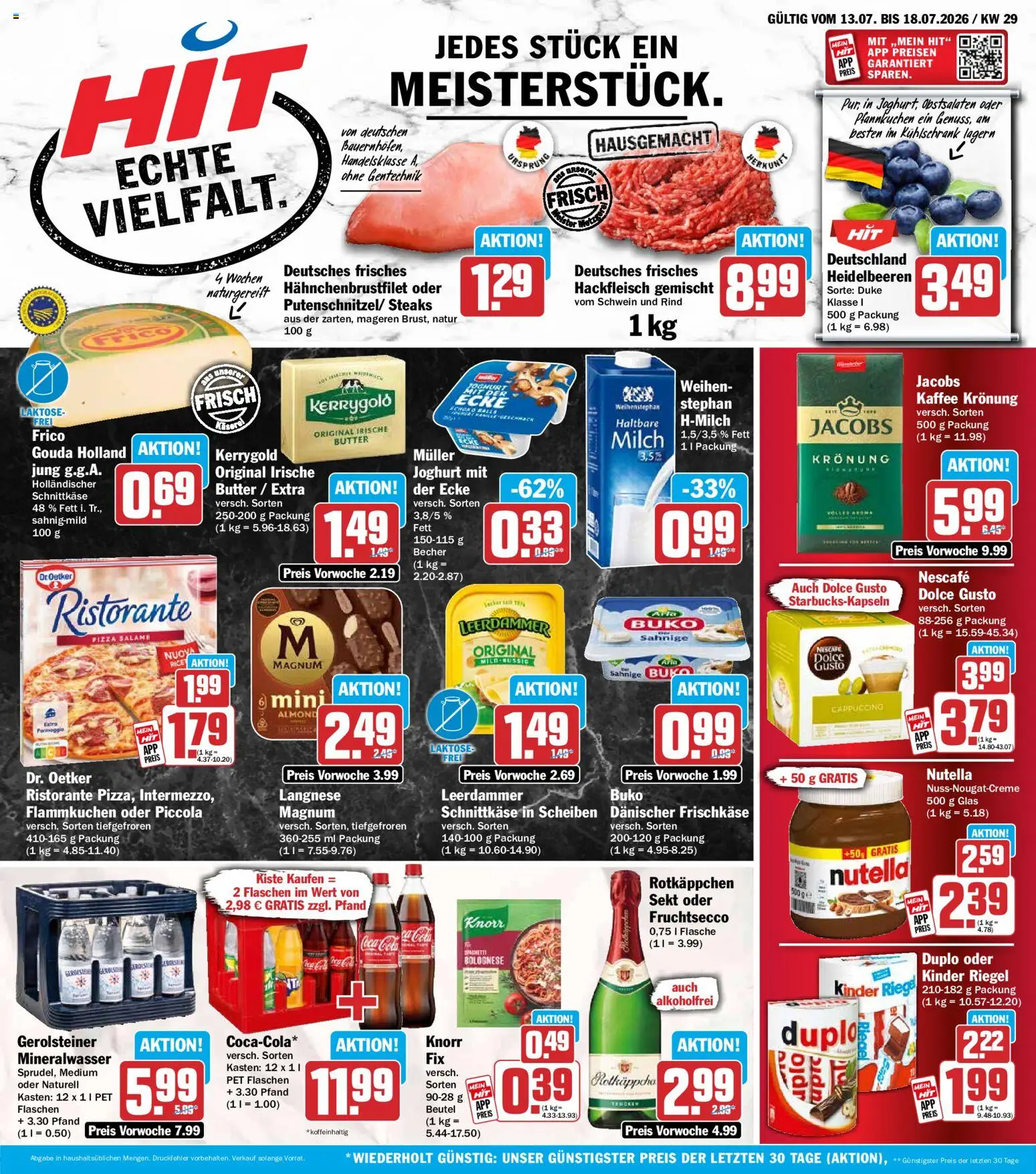 HIT Prospekt – gültig ab 13.07.2026 | Seite: 1 | Produkte: Sekt, Mineralwasser, Fruchtsecco, Rotkäppchen