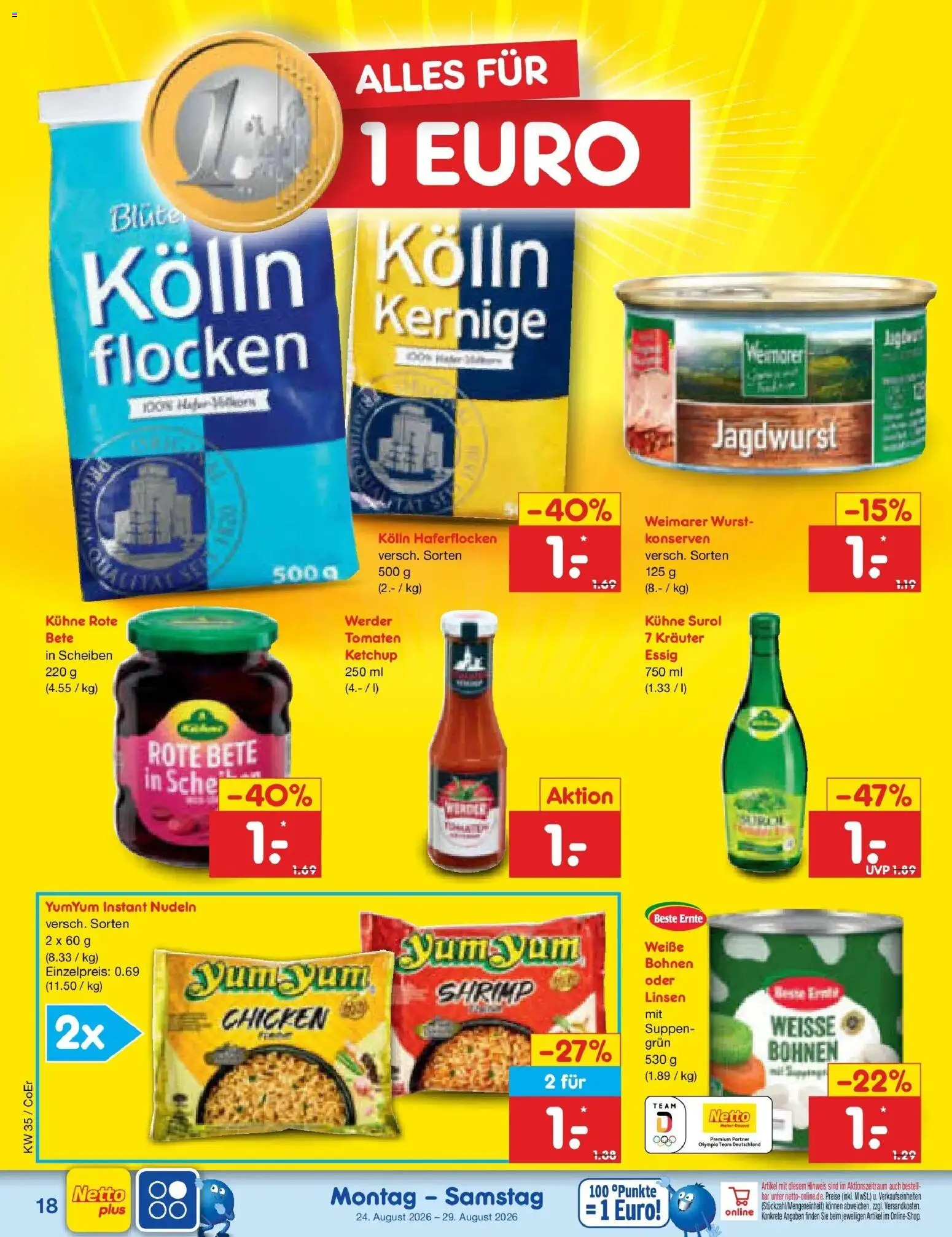 Netto Marken-Discount Prospekt Leipzig (ab 24.08.2026) » Angebote | Seite: 28 | Produkte: Kolln, Essig, Tomaten, Ketchup