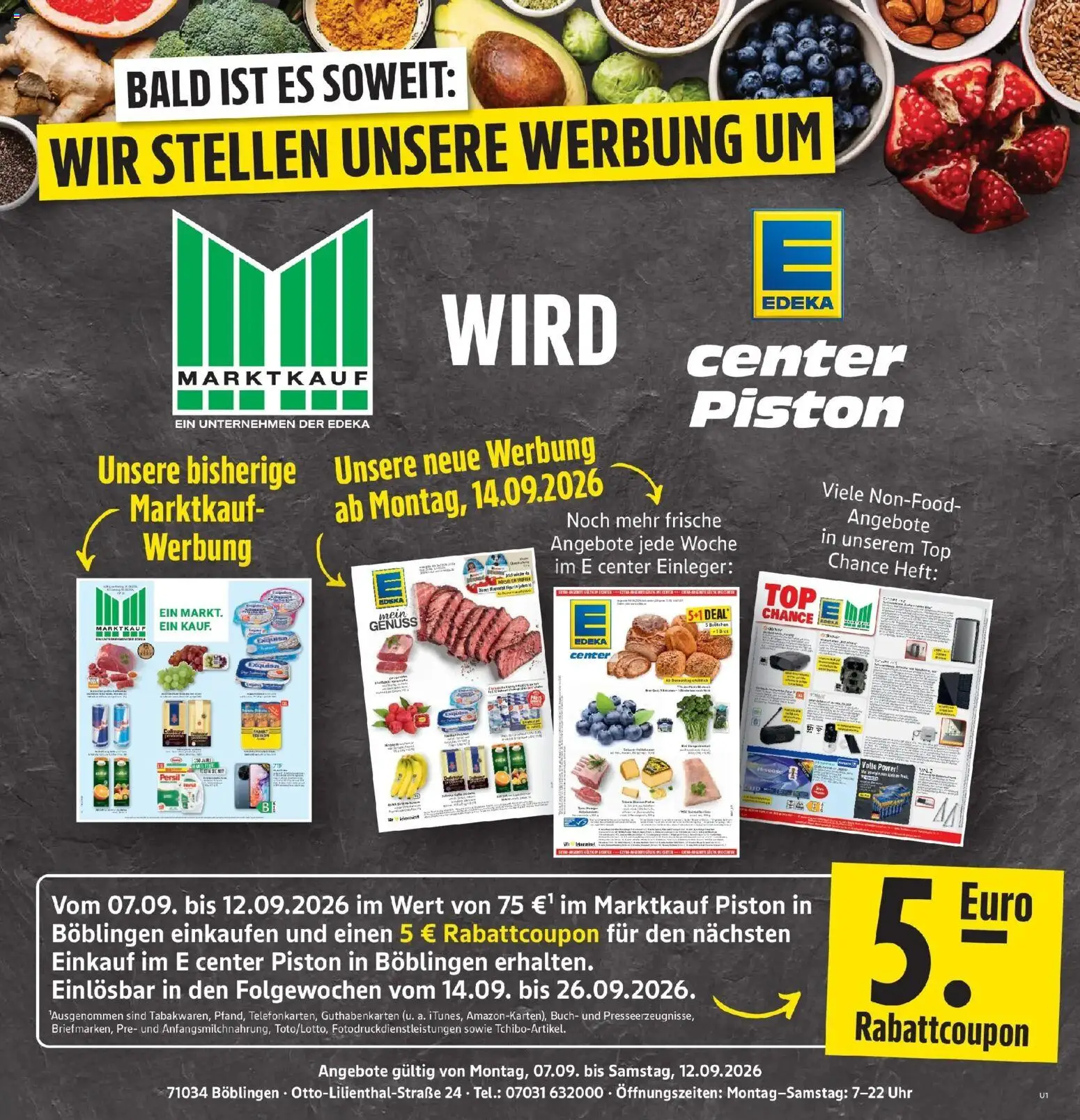 Marktkauf Prospekt Böblingen (ab 07.09.2026) » Angebote online | Seite: 1 | Produkte: Top, Uhr, Persil, Player