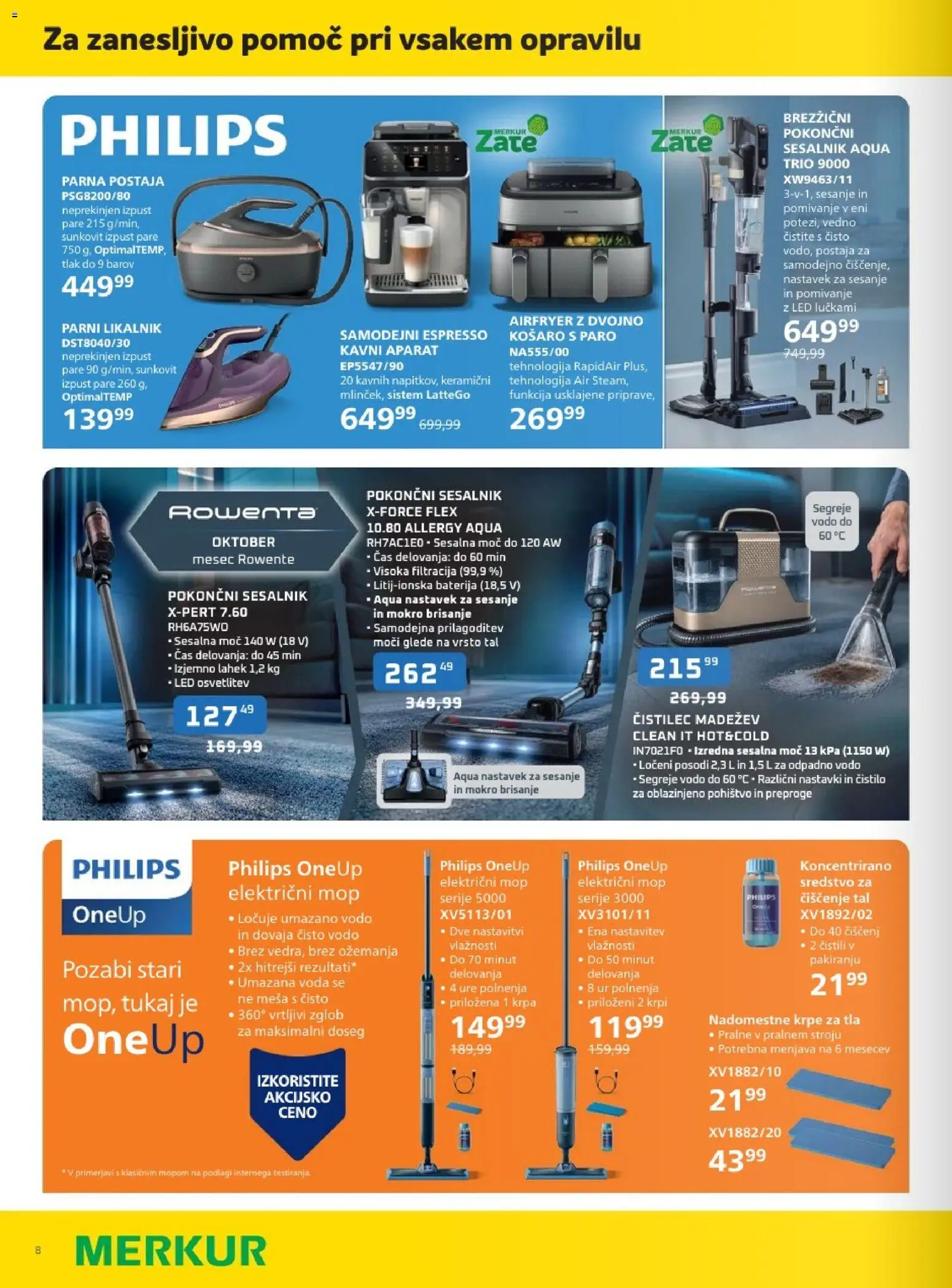 Novi Merkur katalog ponudbe – veljaven od 07.10.2026 | Stran: 8 | Izdelki: Baterija, Likalnik, Pohištvo, Sesalnik