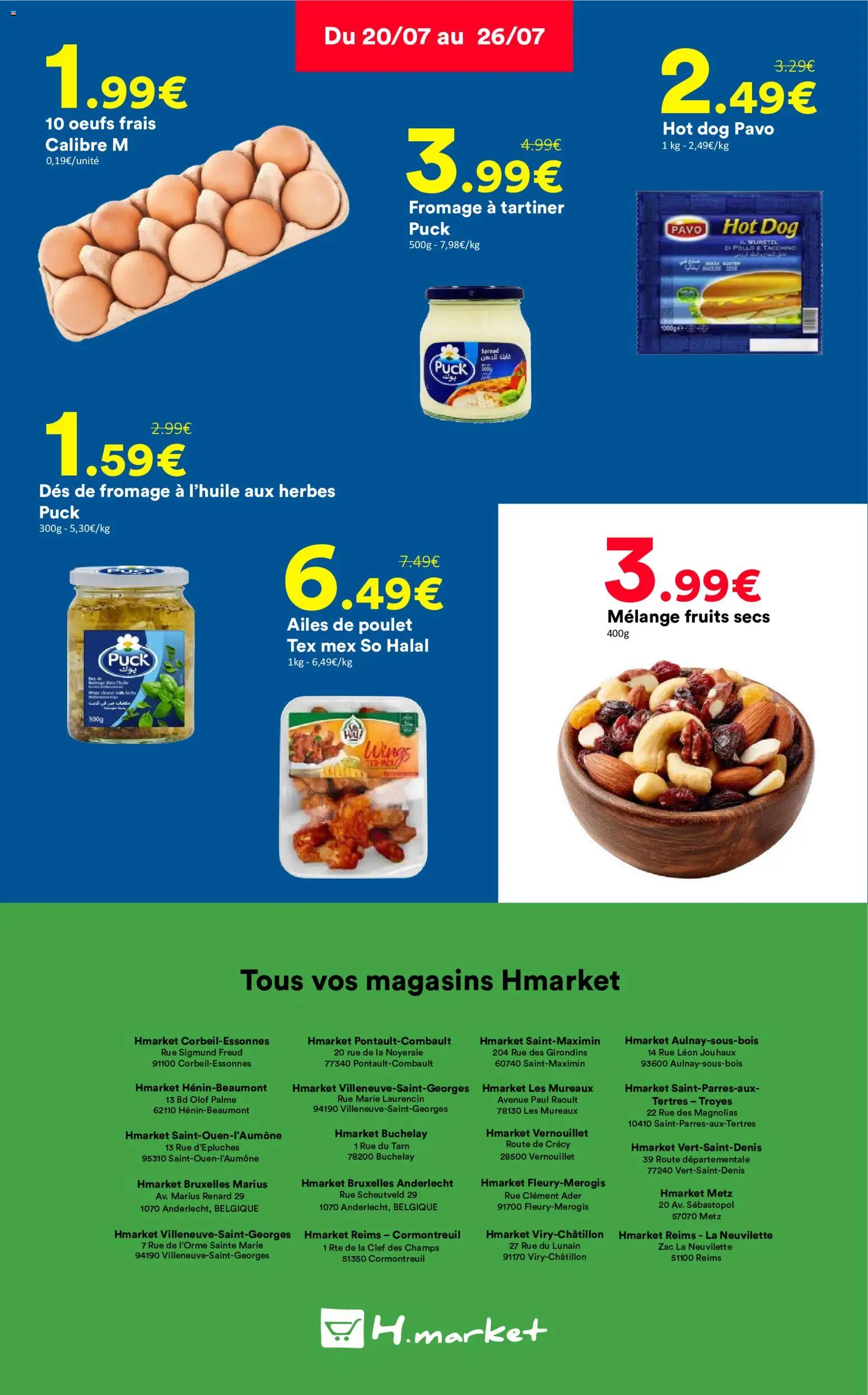 {H1} | Page: 6 | Produits: Hot dog, Fromage, Fromage à tartiner, Fruits secs