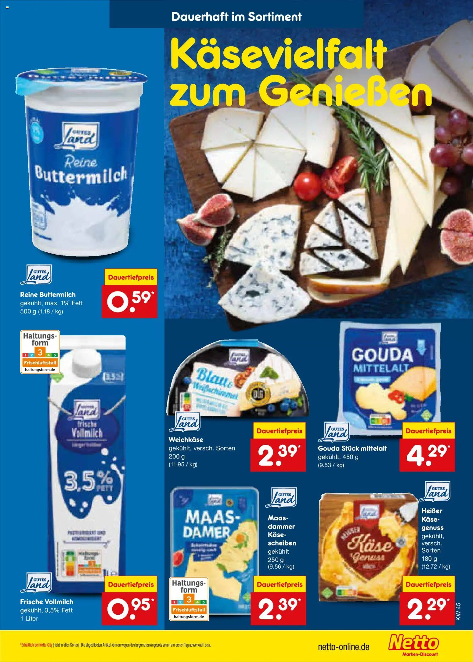 Netto Marken-Discount Prospekt – gültig ab 02.11.2026 | Seite: 23 | Produkte: Buttermilch, Käse, Gouda
