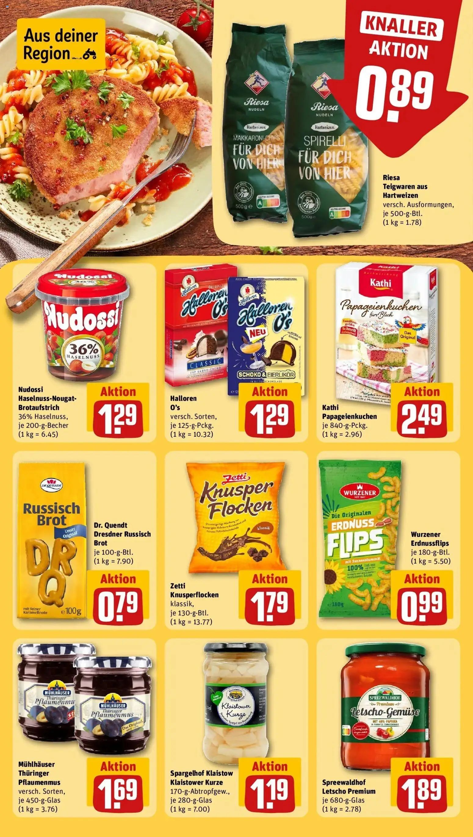 Rewe Prospekt Leipzig / Plagwitz	 – gültig ab 12.04.2026 | Seite: 18 | Produkte: Schokolade, Paprika, Pasta, Sahne