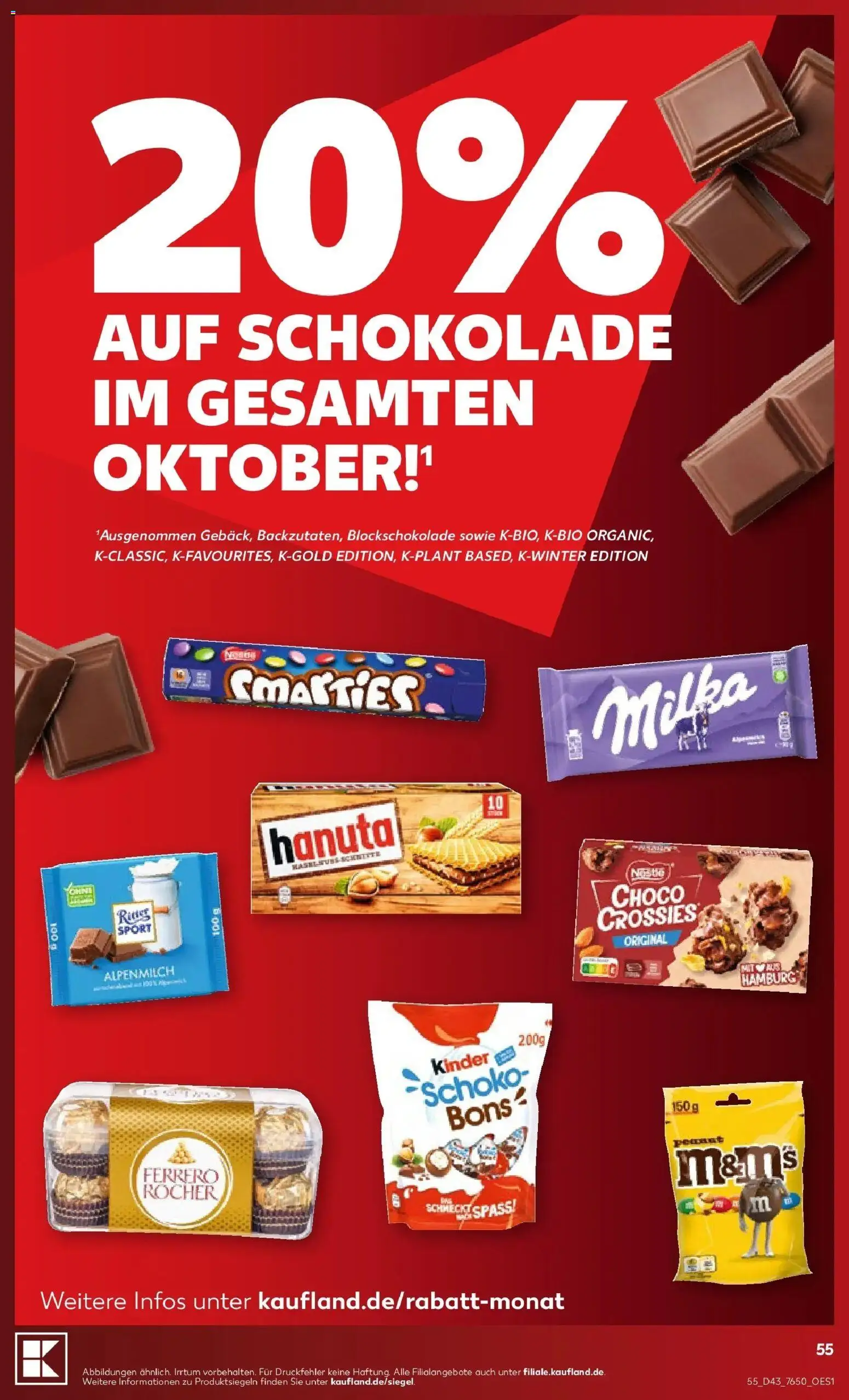 Kaufland - Kaufland: Wochenangebote von 19.10.2026 - Aktuelle Angebote | Seite: 59 | Produkte: Schokolade