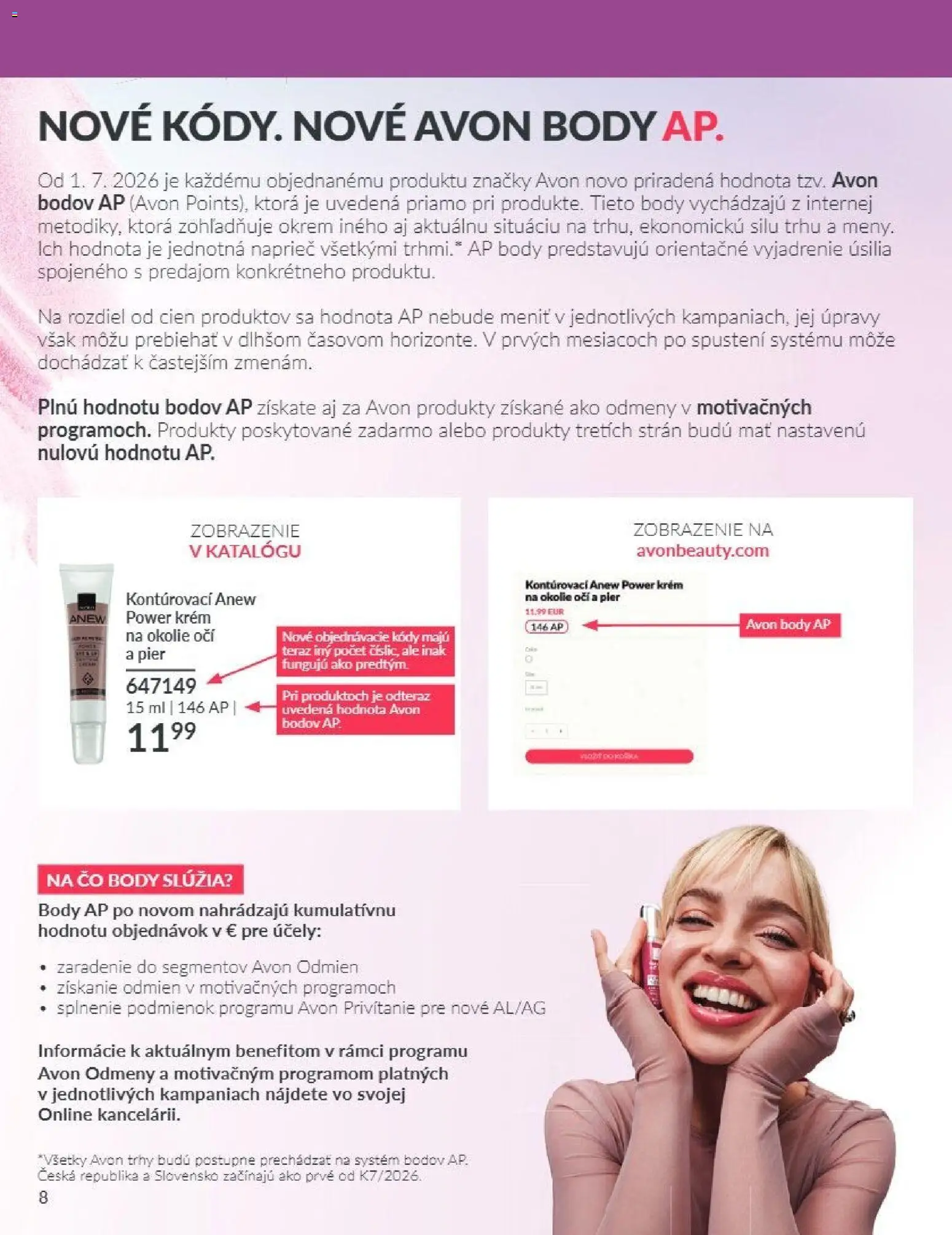 Nové Avon akcie – leták je platný od 01.08.2026 | Strana: 8 | Produkty: Krém