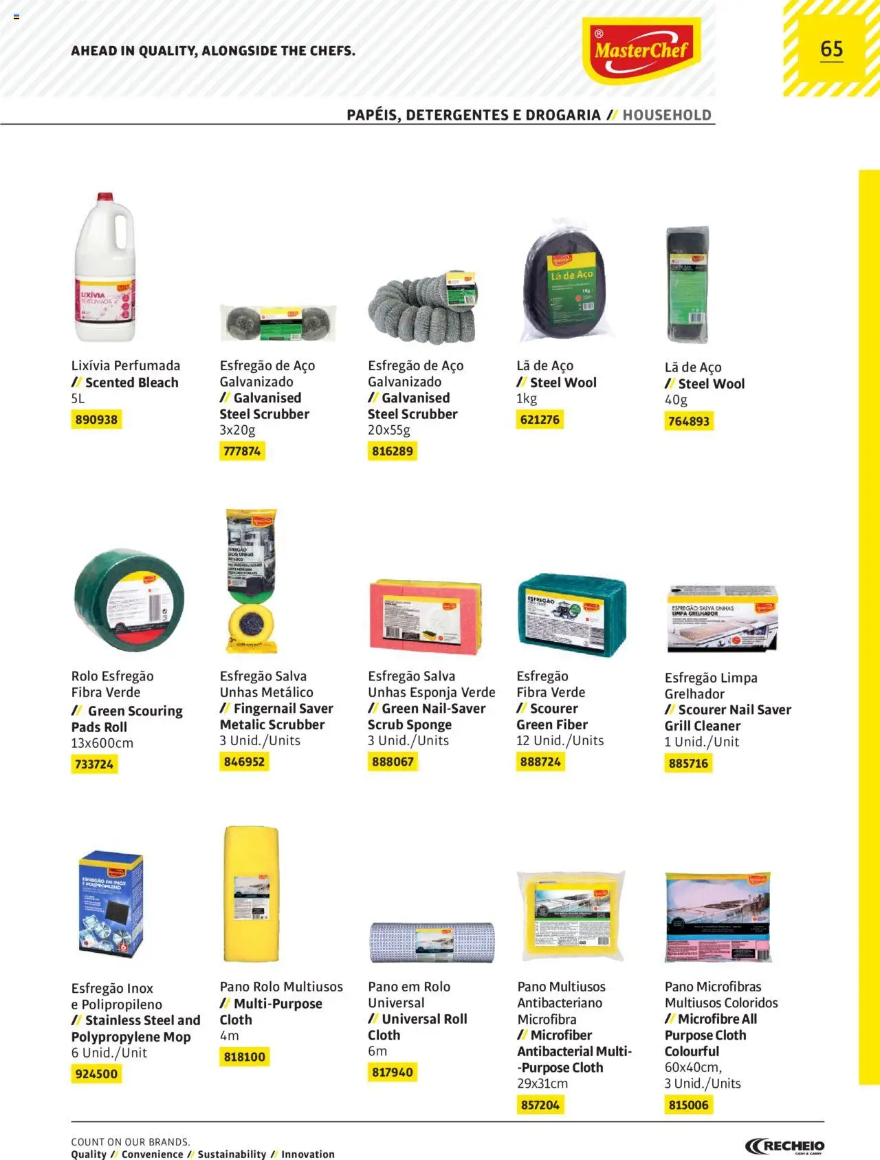 Recheio AS NOSSAS MARCAS │ válido de 19/12/2023 | Página: 65 | Produtos: Esfregão, Esponja