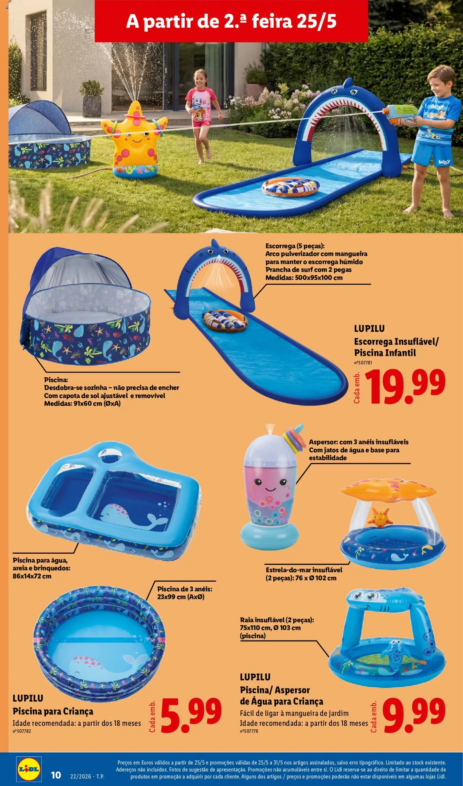 Lidl Novidades │ válido de 25.05.2026 | Página: 10 | Produtos: Agua, Piscina, Base, Prancha