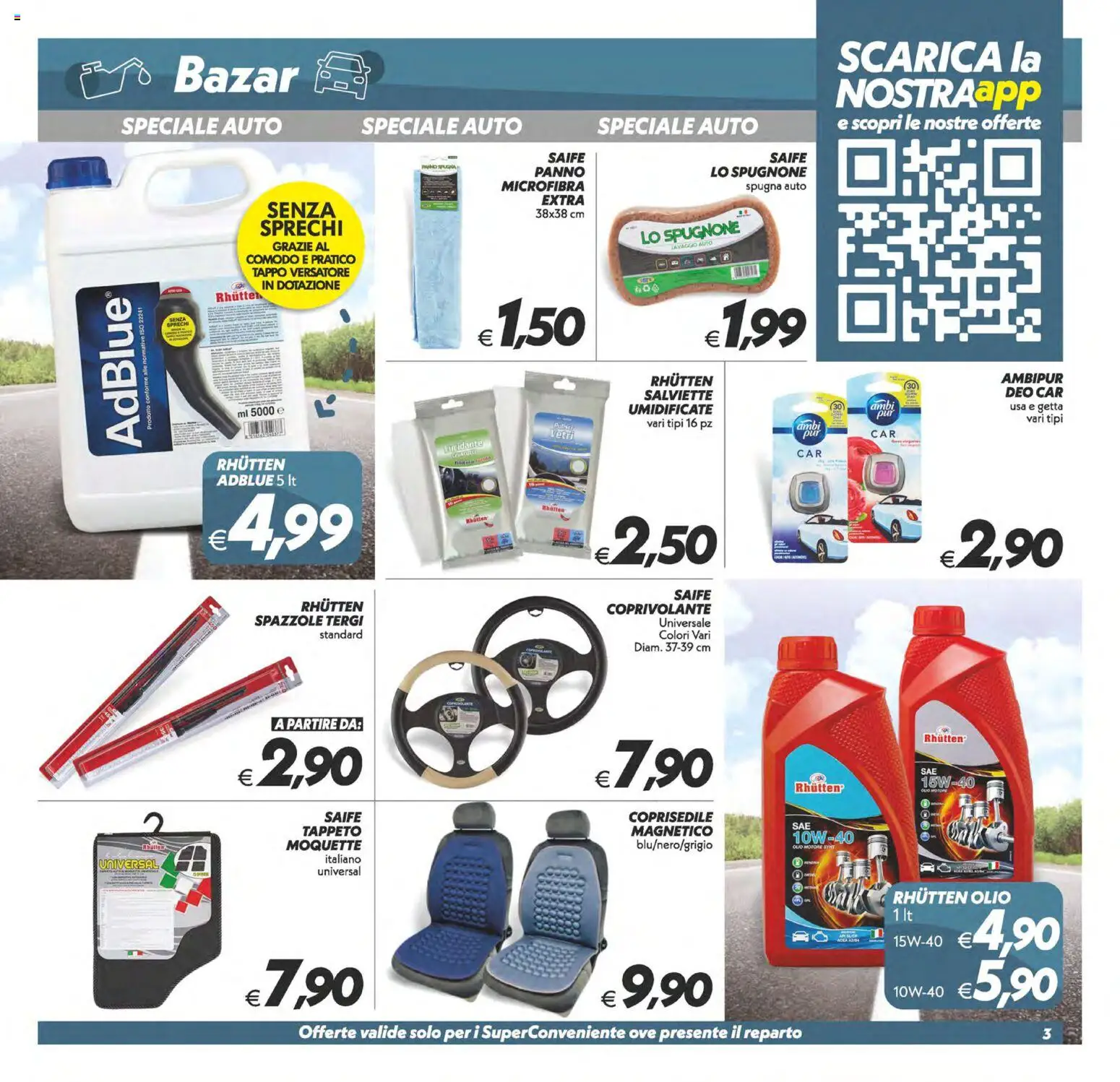 Volantino SuperConveniente del 22/09/2026 | Pagina: 27 | Prodotti: Spugna, Olio motore, Olio, Tappeto