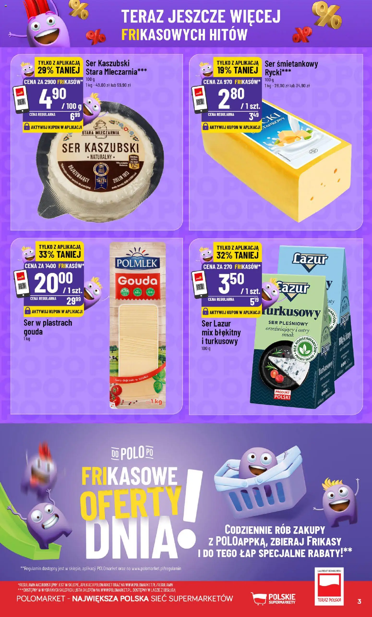 POLOmarket gazetka - Frikasowe Hity od 10.06.2026 | Strona: 3 | Produkty: Ser Lazur, Ser pleśniowy, Sery, Ser
