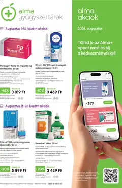 Alma Gyógyszertárak akciós újság - amely érvényes a következő dátumtól: 2026.08.01.