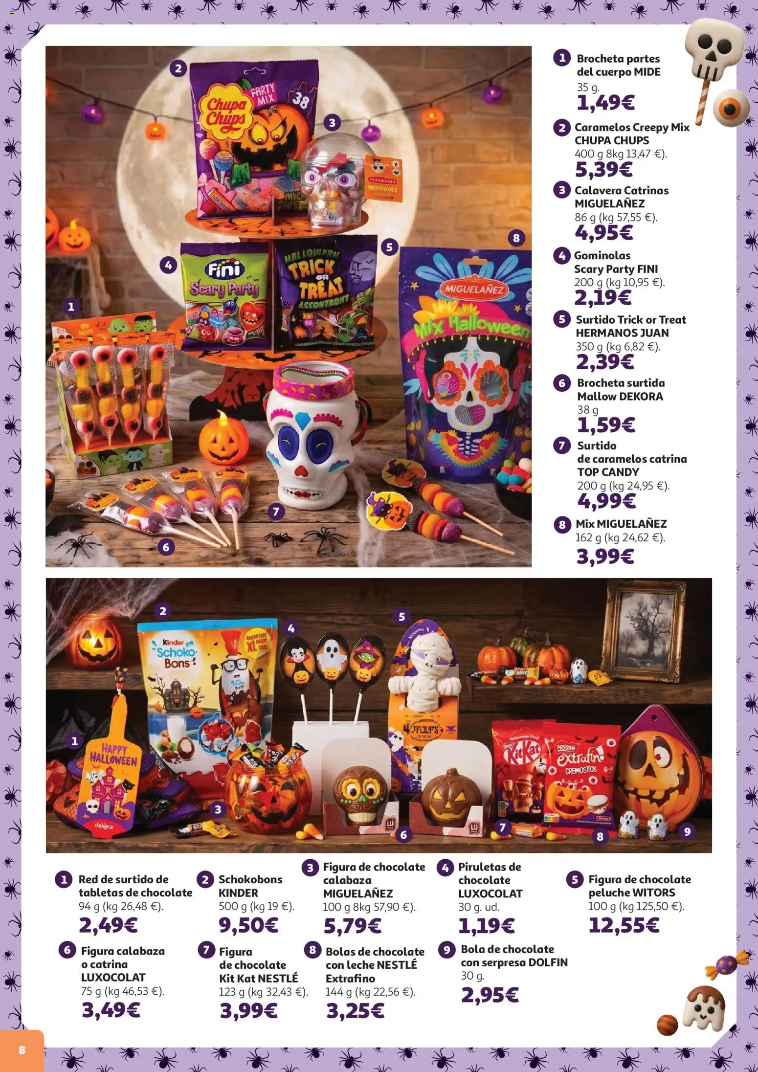 Alcampo - Halloween │ válido desde el 09/10/2026 | Página: 8 | Productos: Calabaza, Leche, Chocolate, Chocolate con leche