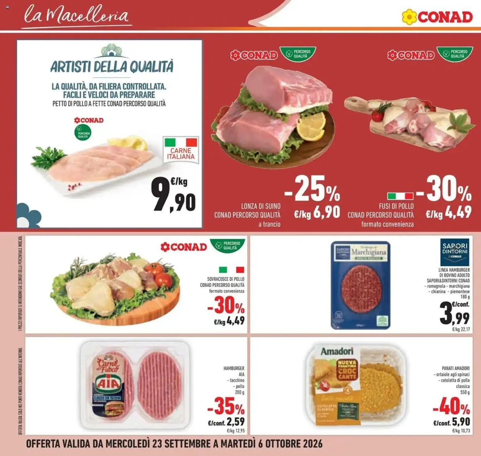 Anteprima volantino Conad dal 23/09/2026 prossima settimana | Pagina: 22 | Prodotti: Suino, Tacchino, Spinaci, Hamburger