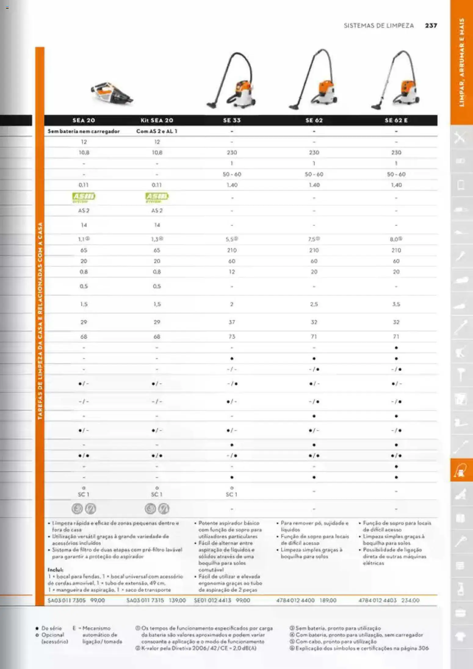 Stihl Catálogo │ válido de 07/09/2026 | Página: 237 | Produtos: Aspirador, Mangueira, Tomada, Bateria