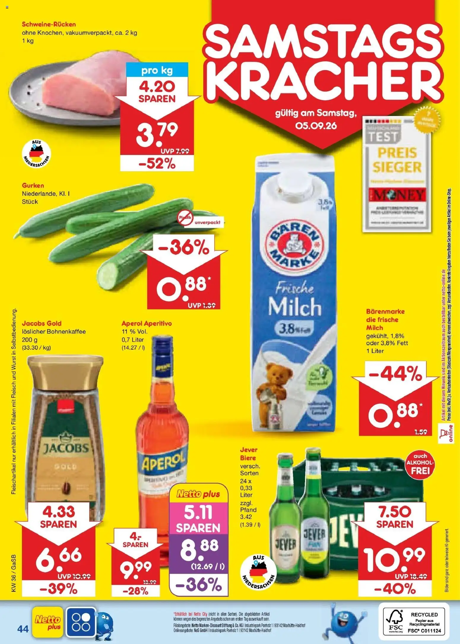 Netto Marken-Discount Prospekt Bremen-Lesum (ab 31.08.2026) » Angebote | Seite: 56 | Produkte: Alkohol, Jever, Fleisch, Gurken