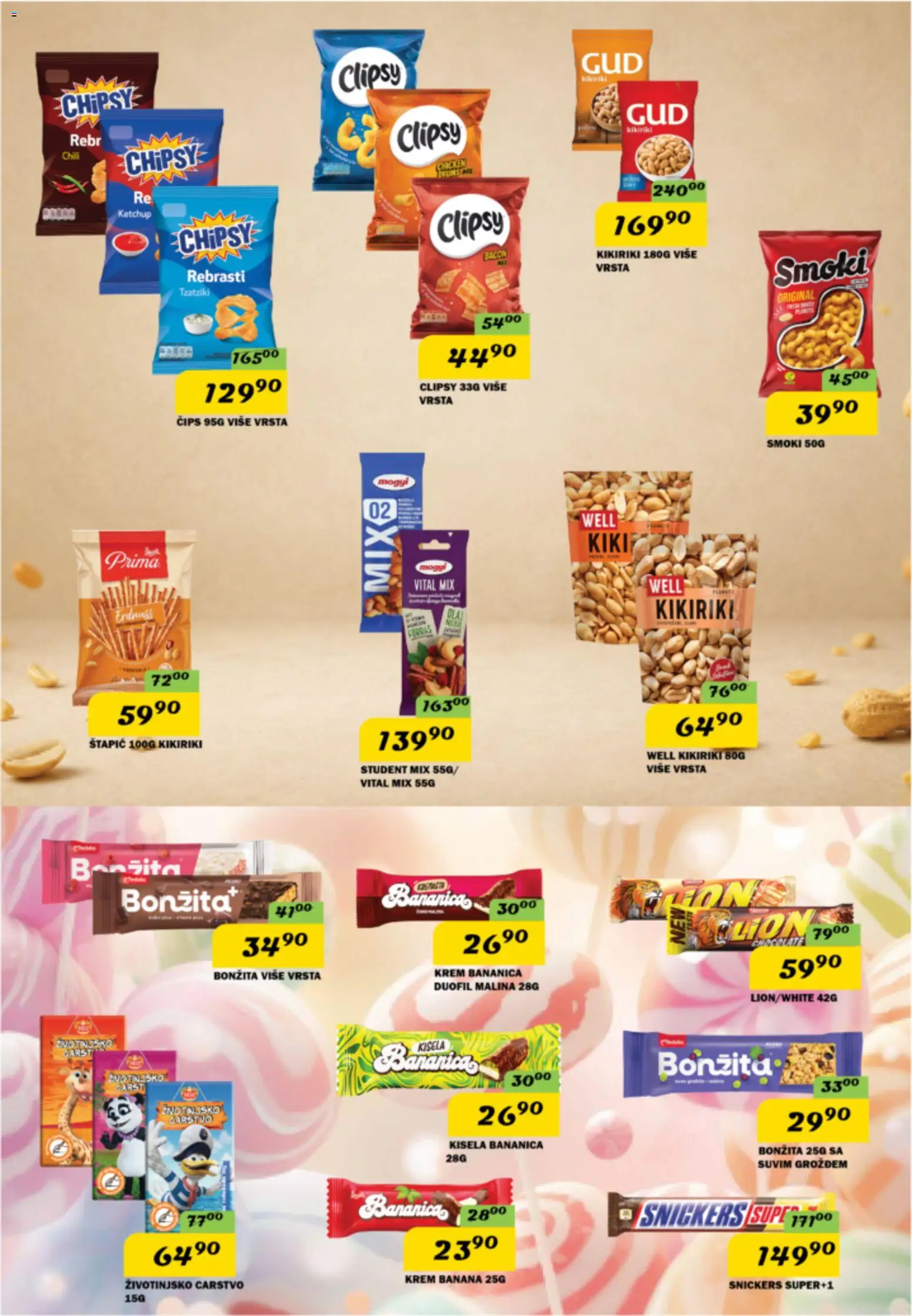 VP Dima katalog - važi od 22.10.2026 | Strana: 8 | Proizvode: Snickers, Čips, Kikiriki, Krem