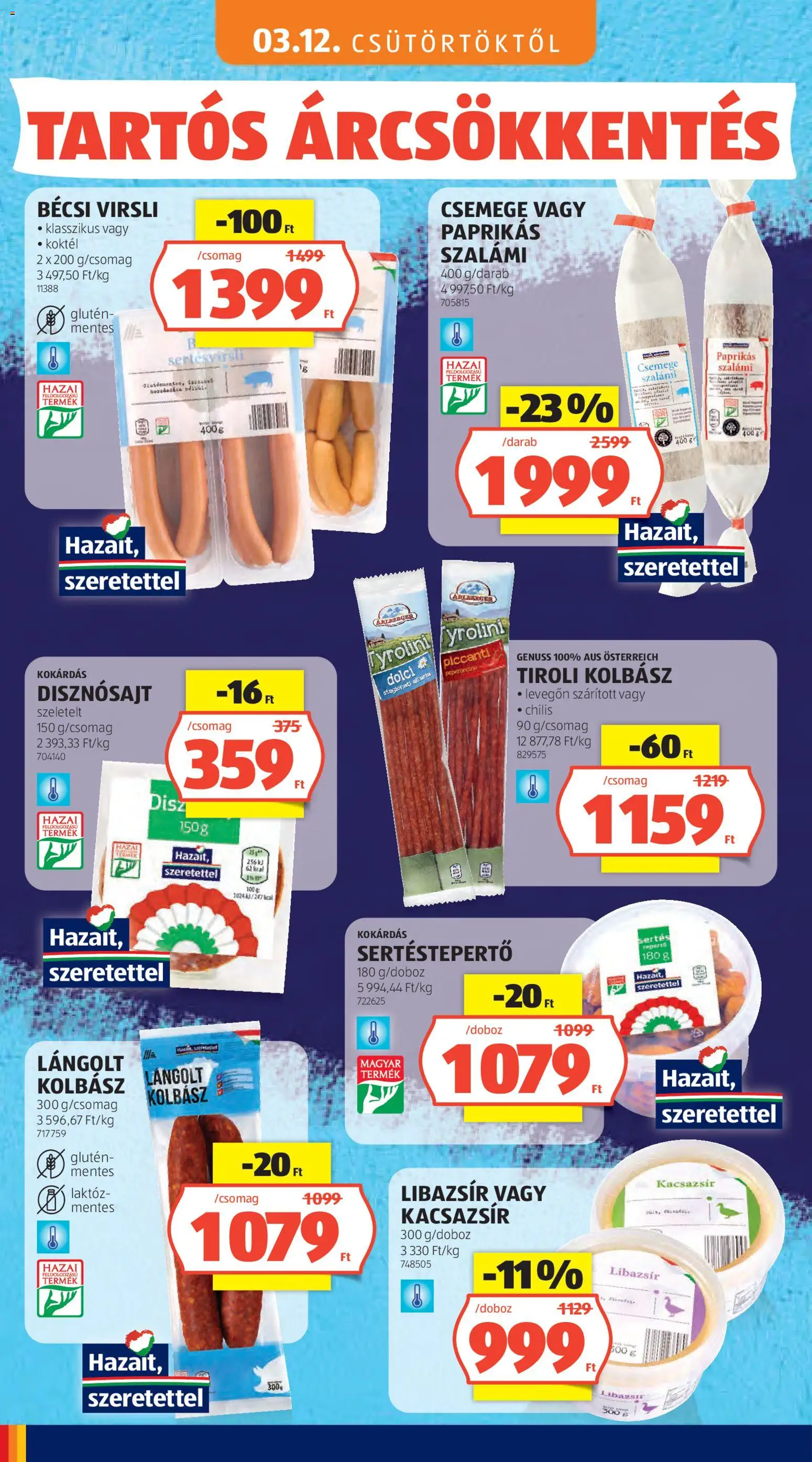 Aldi akciós ujság - amely érvényes a következő dátumtól: 03.05.2026 | Oldal: 36 | Termékek: Libazsír, Lángolt kolbász, Szalámi, Kacsazsir