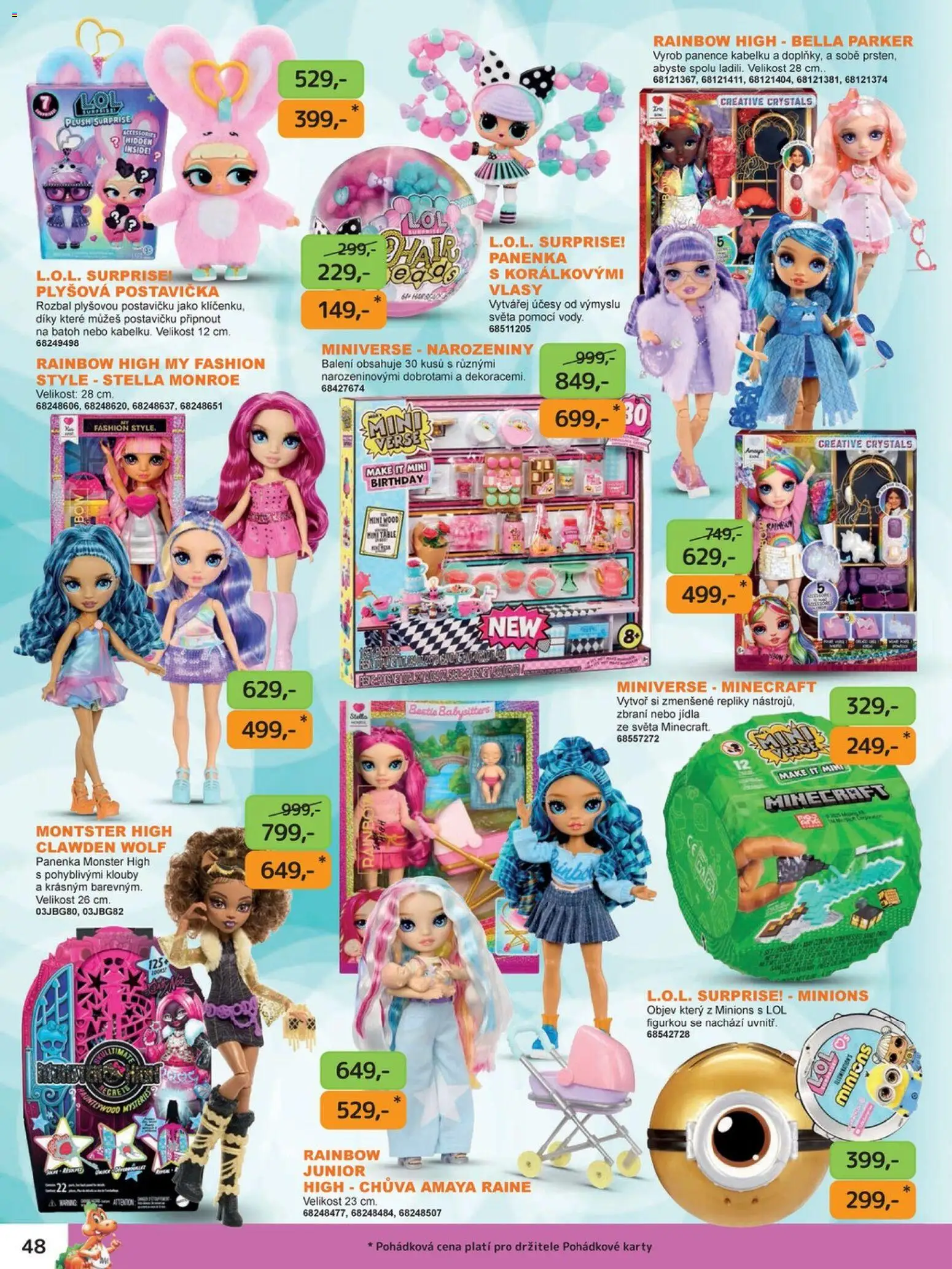Dráčik katalog - Vánoce od 08.10.2026 | Strana: 48 | Produkty: Rainbow High, Monster, Batoh, Karty