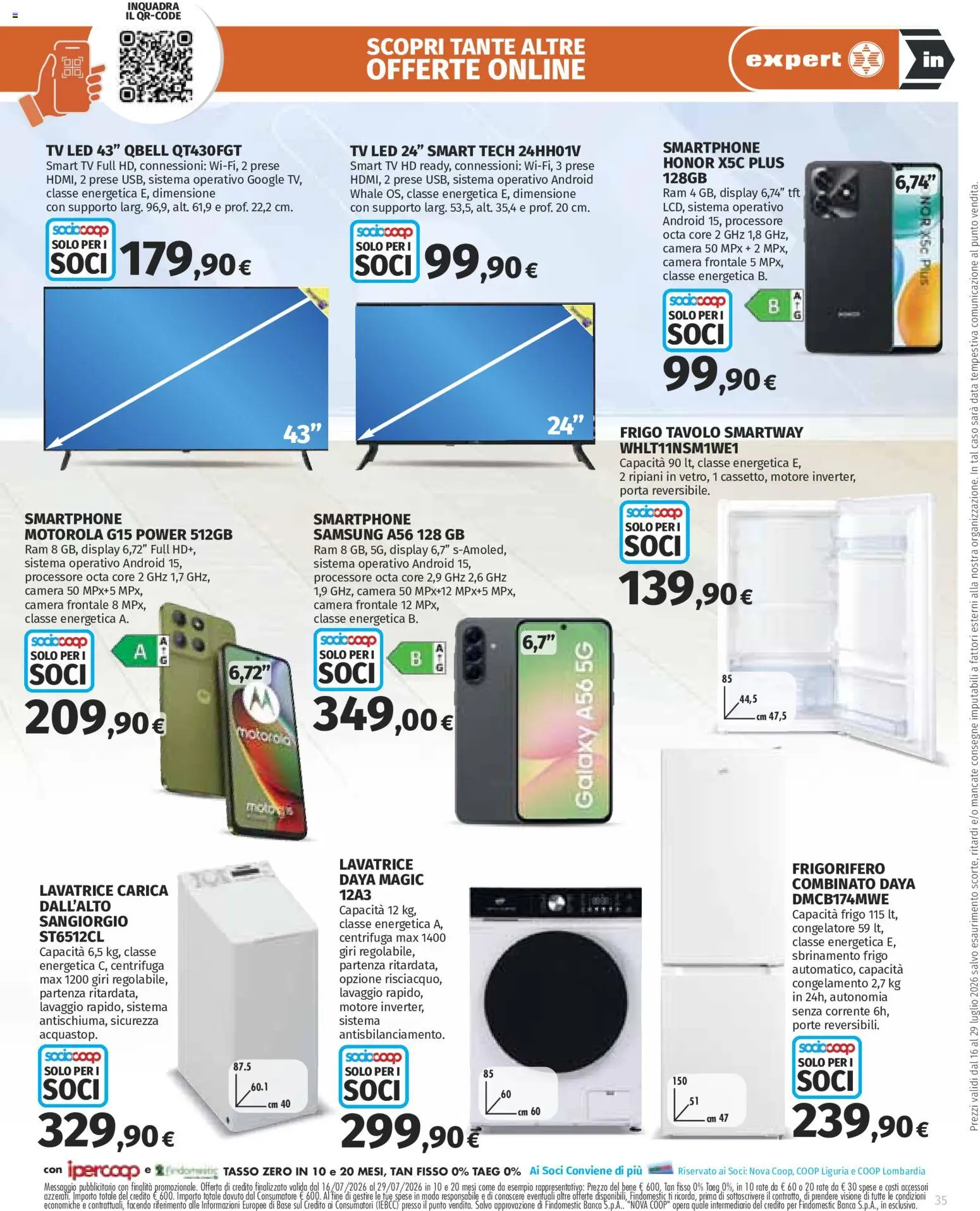 Volantino Ipercoop del 16/07/2026 | Pagina: 35 | Prodotti: smart TV, TV, Frigorifero, Congelatore