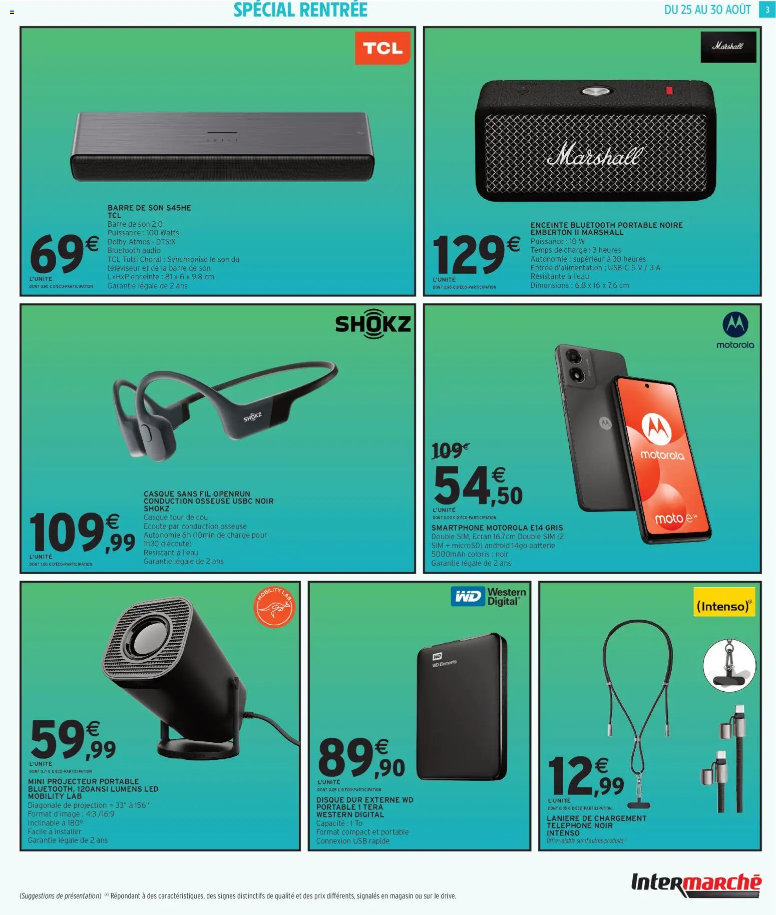 {H1} | Page: 3 | Produits: Disque dur, Enceinte, Televiseur, Casque