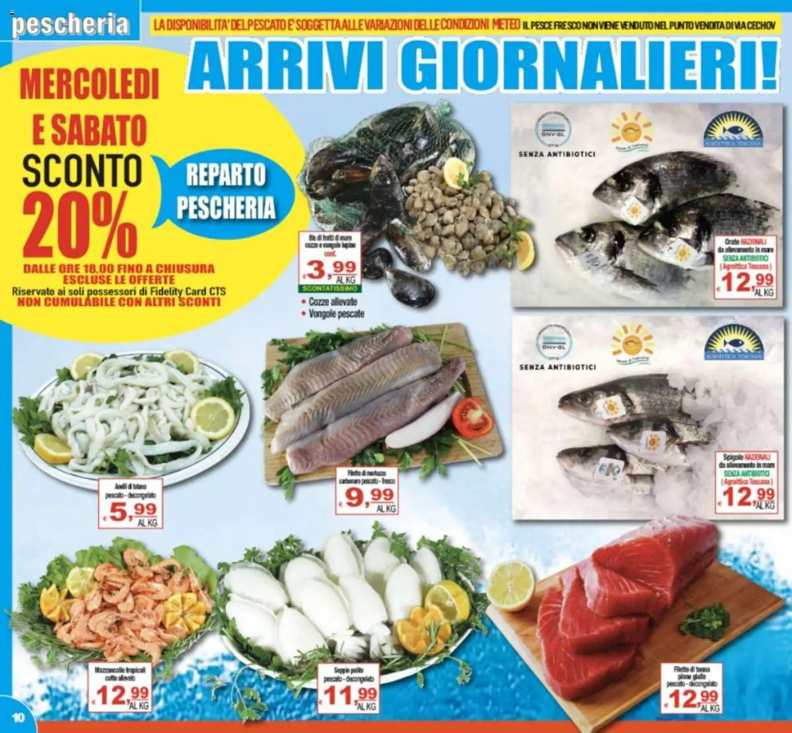 Volantino CTS del 21/08/2026 | Pagina: 10 | Prodotti: Il pesce, Mazzancolle, Filetto, Tonno