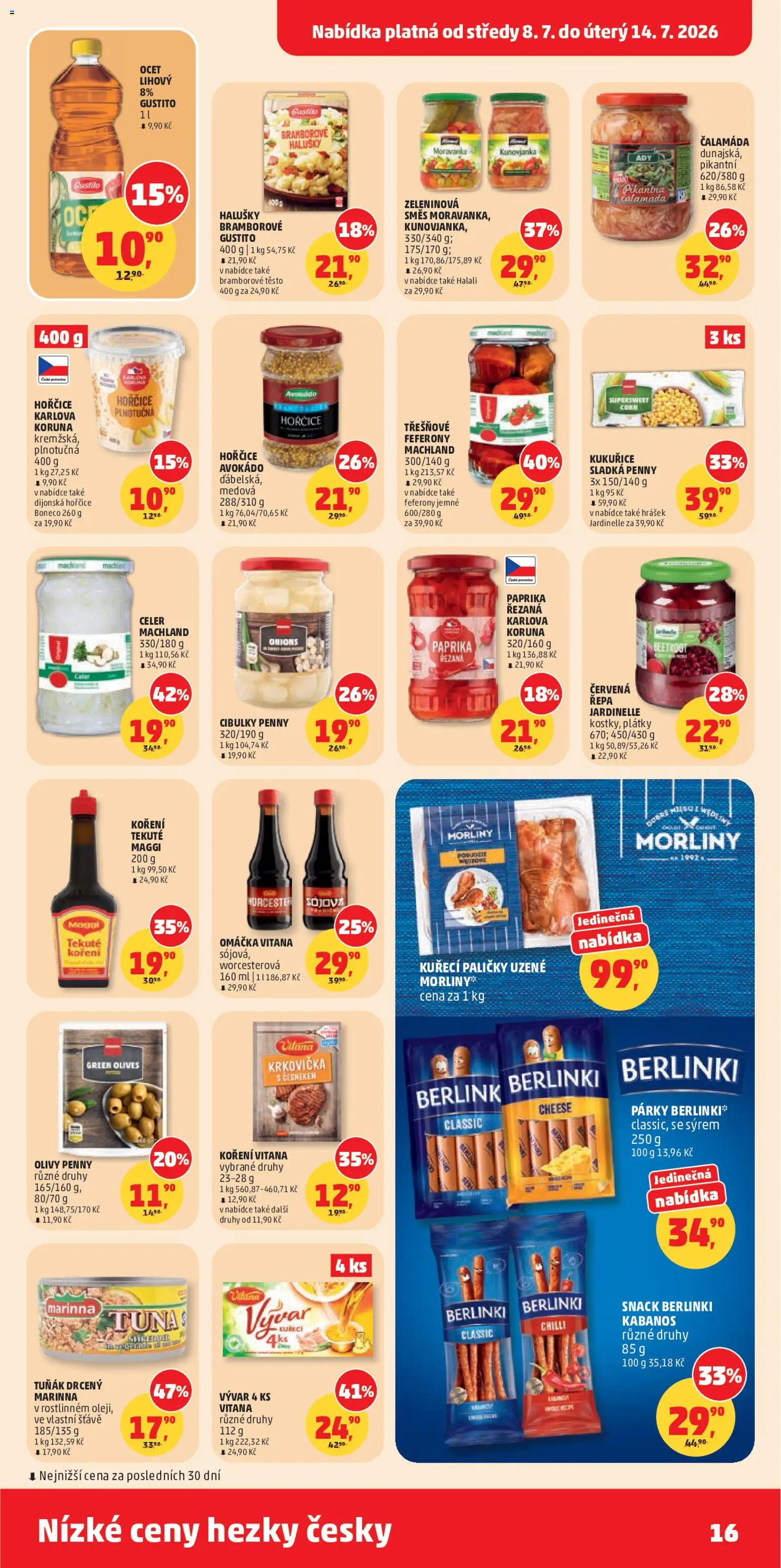 Penny Market leták od 08.07.2026 | Strana: 16 | Produkty: Ocet, Avokádo, Dijonská hořčice, Kuřecí paličky